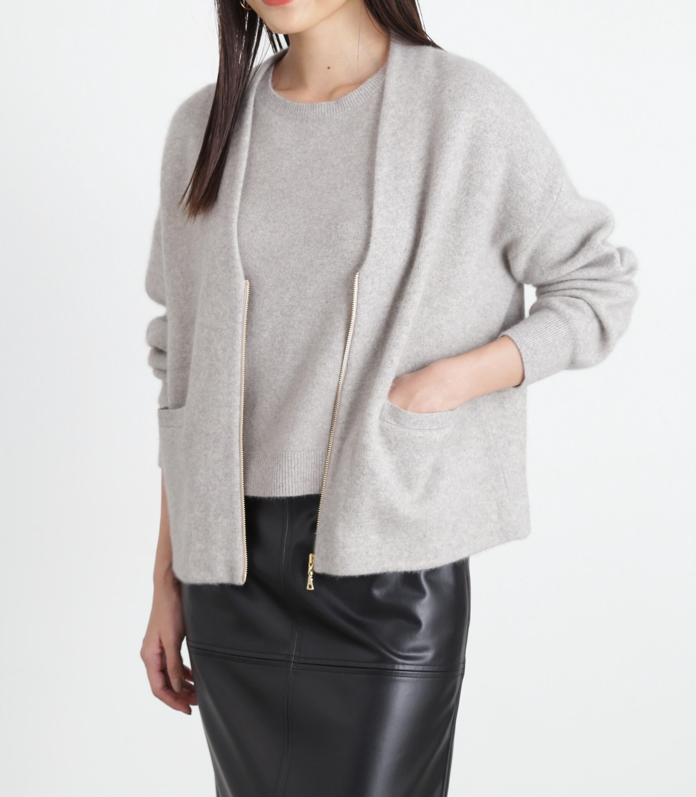 ◆ZIPカーディガン グレー