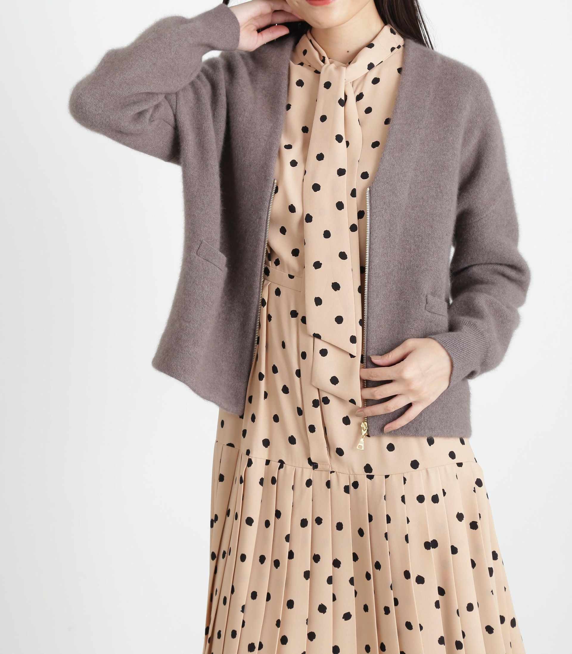 ◆ZIPカーディガン モカ6