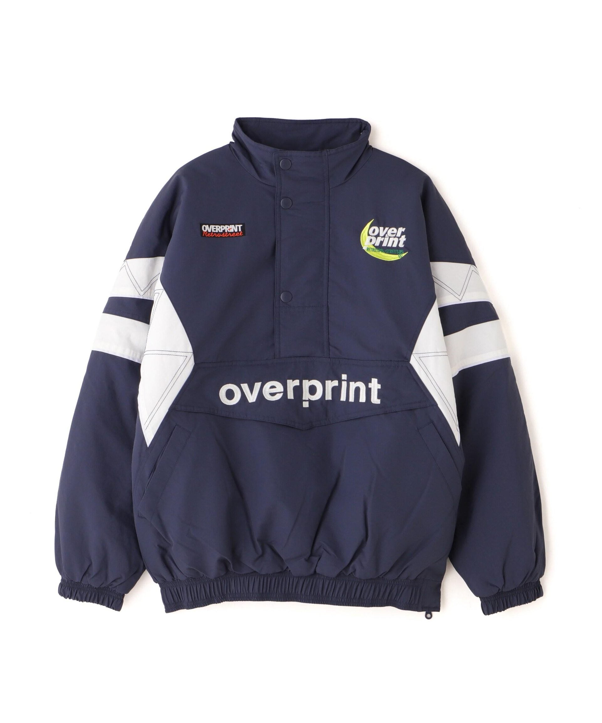 ovepint/オーバープリント/HALF ZIP STADIUM JACKET ネイビー