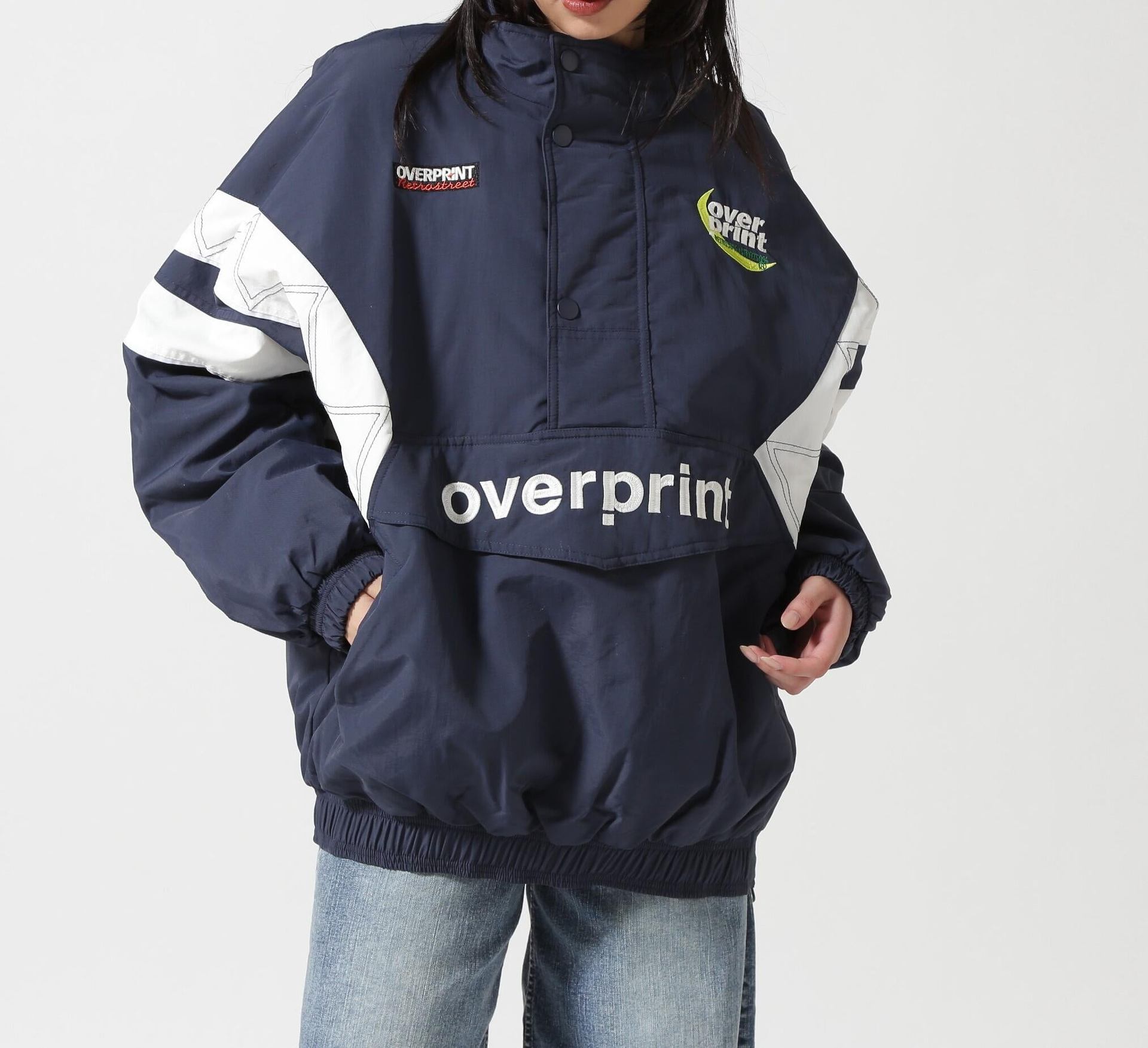 ovepint/オーバープリント/HALF ZIP STADIUM JACKET ネイビー
