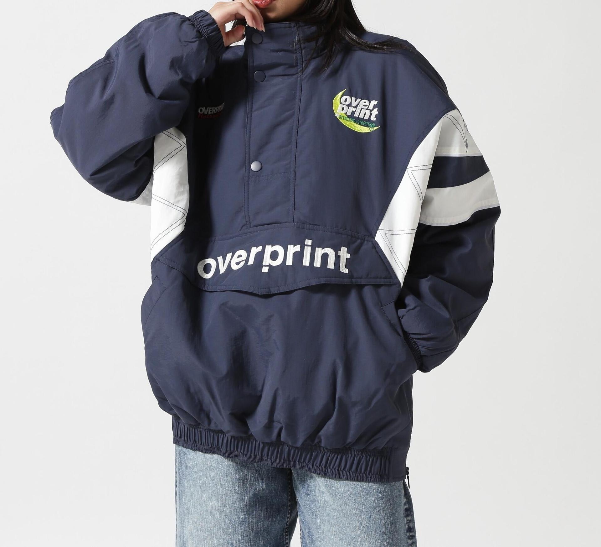 ovepint/オーバープリント/HALF ZIP STADIUM JACKET ネイビー