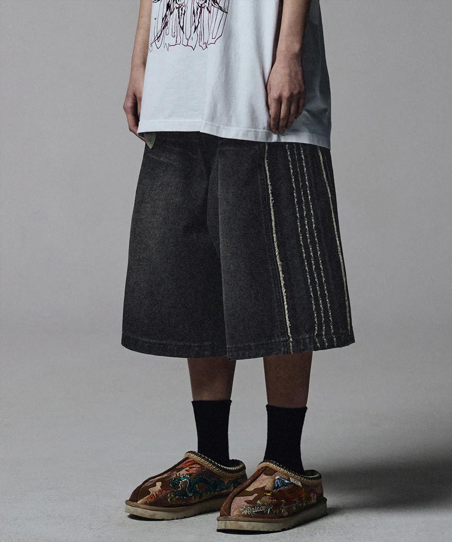 NOT4NE>D/ノットフォーナード/THO>NS LINE CUT OFF SHO>TS ブラック