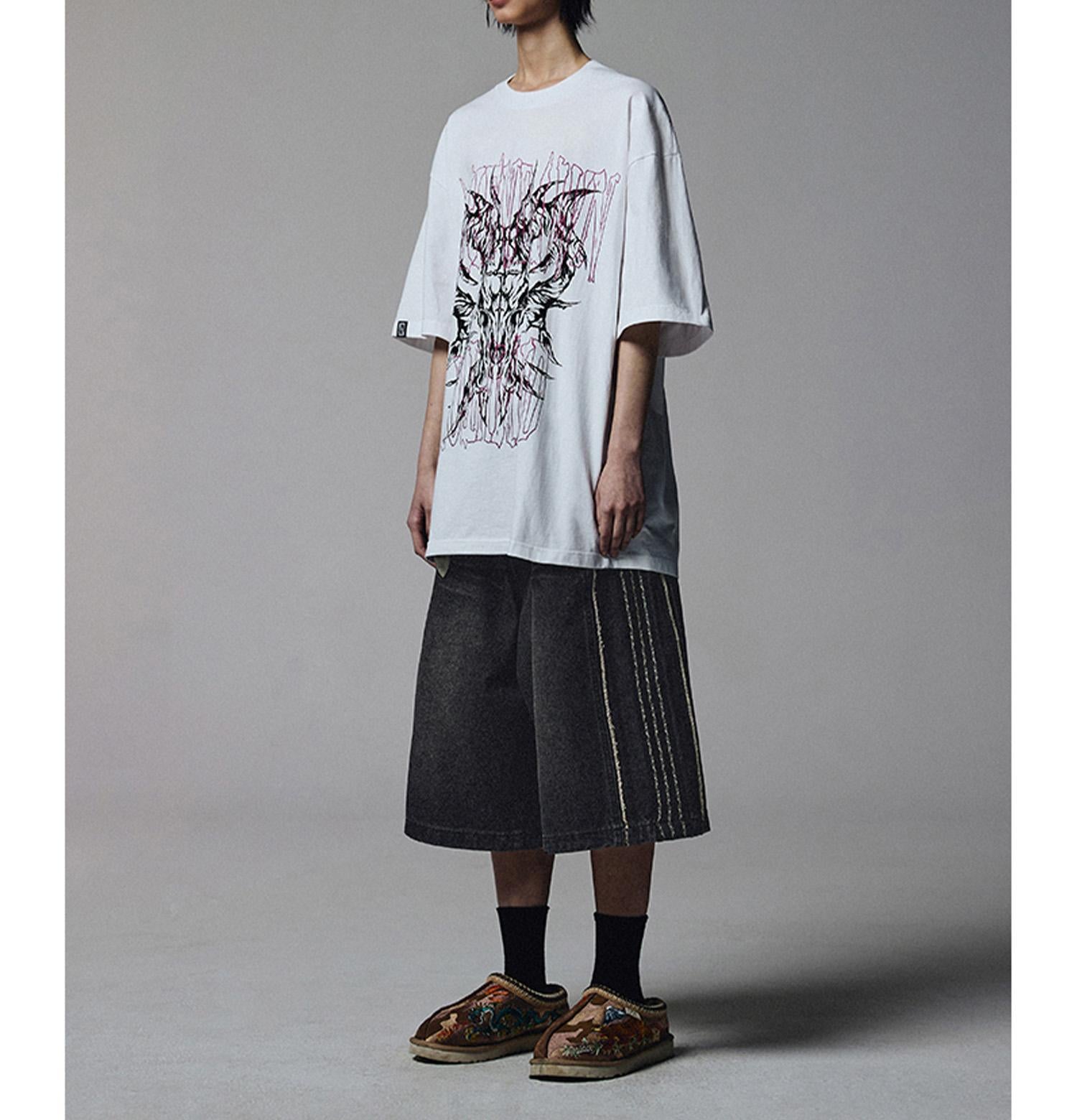 NOT4NE>D/ノットフォーナード/THO>NS LINE CUT OFF SHO>TS ブラック