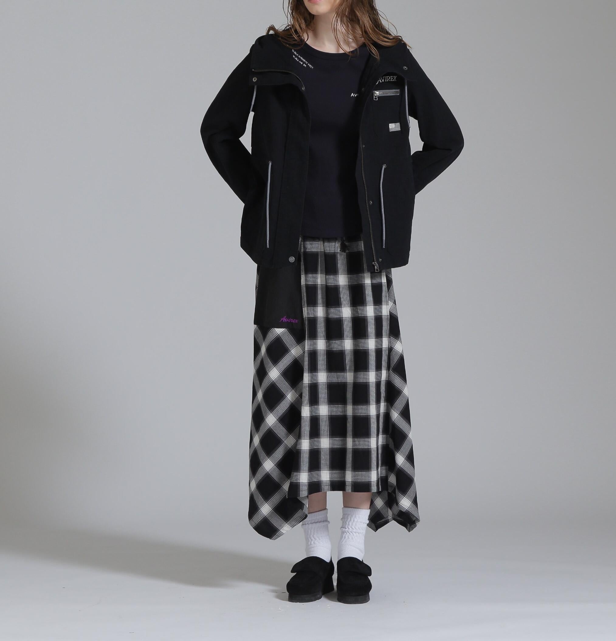 COLO> ZIP COMRI JACKET/カラージップコンビジャケット ブラック