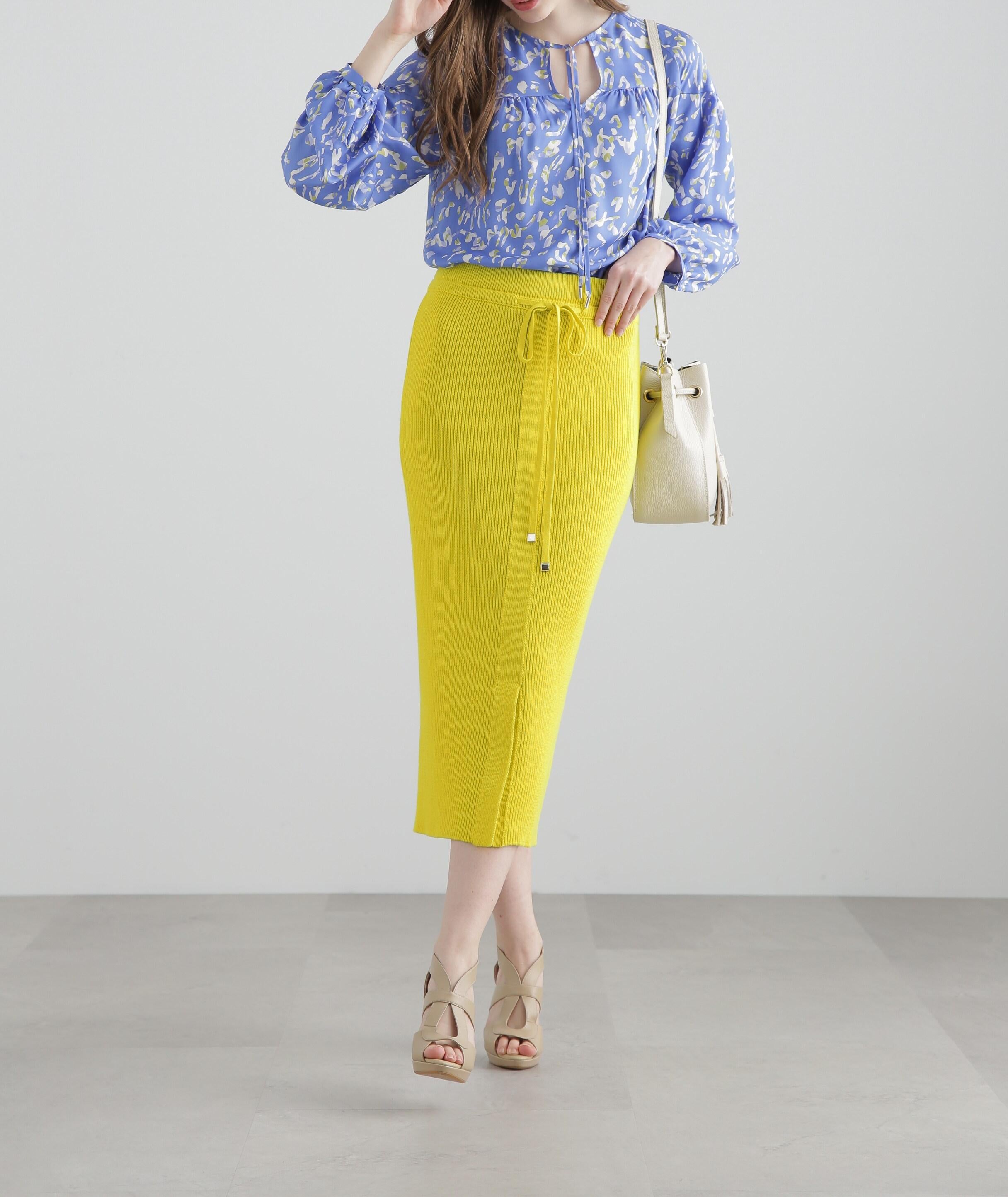 ◆ローゲージコットンアップスカート イエロー