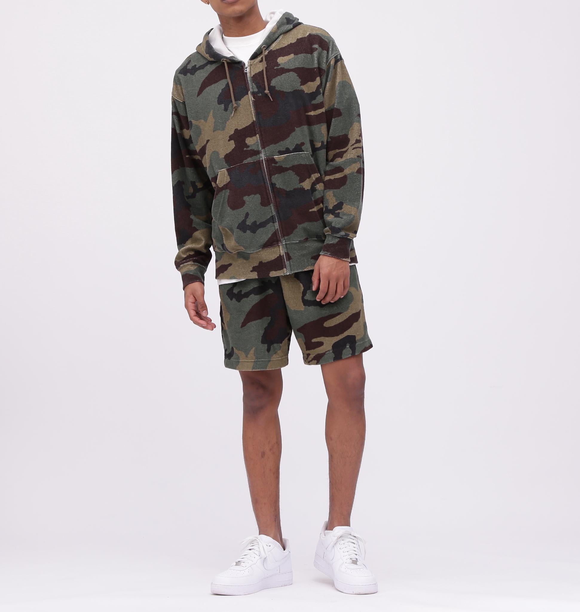 《直営店限定》PILE CAMO ZIP UP HOODIE / パイル カモ ジップアップ フーディー / AVI>EX /  カモ4
