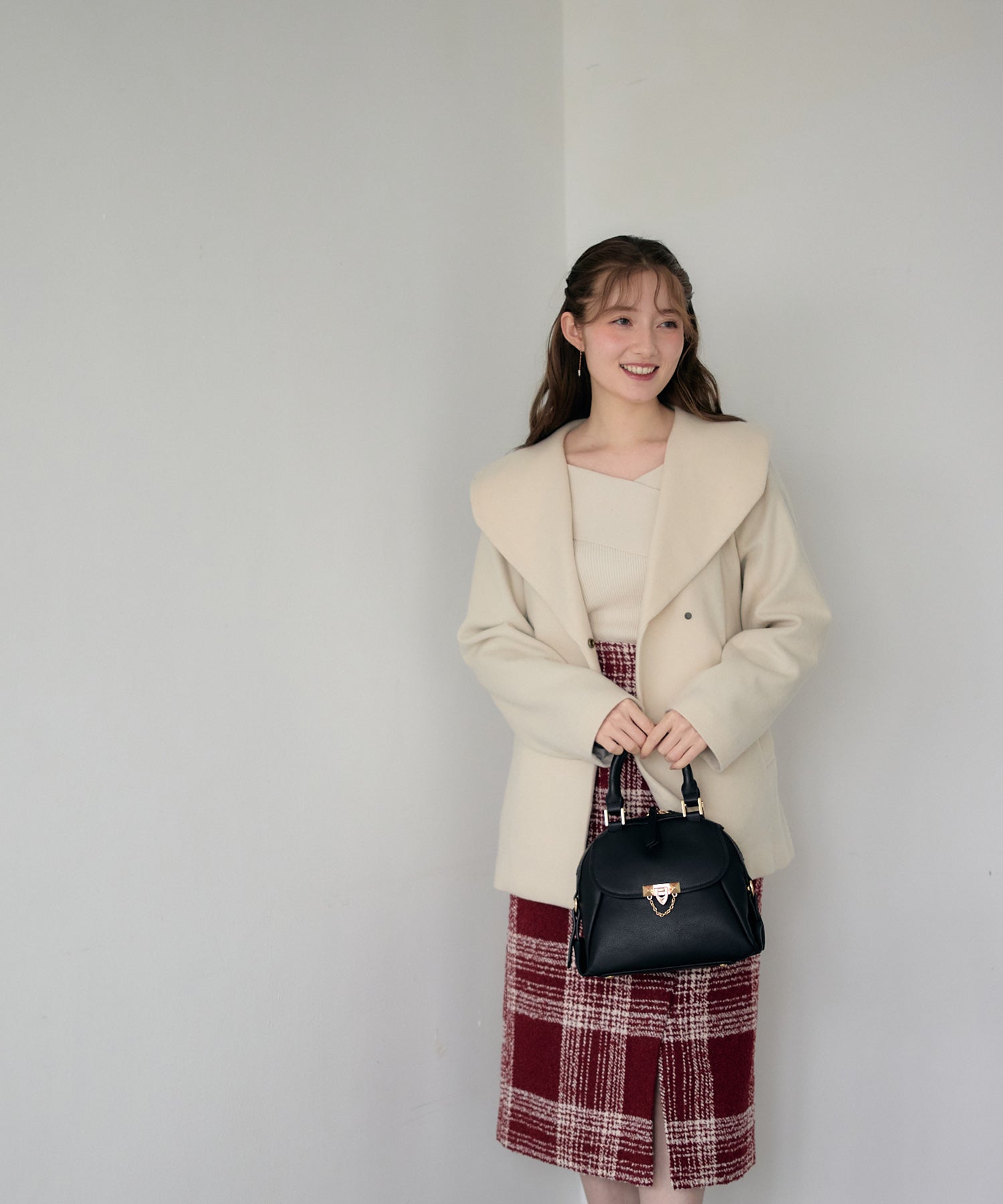 トゥエルブアジェンダ 12Twelve Agenda サッシュ付ビッグカラーハーフコート （イエロー） イエロー