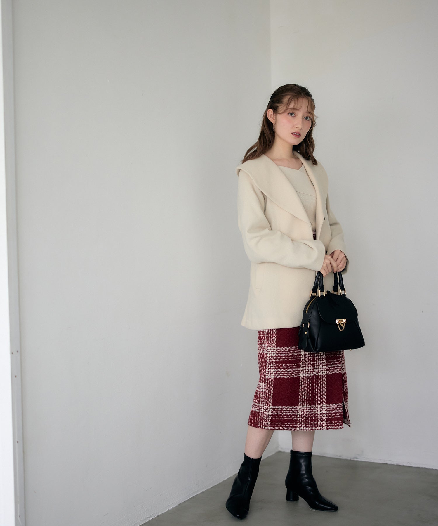 トゥエルブアジェンダ 12Twelve Agenda サッシュ付ビッグカラーハーフコート （イエロー） イエロー