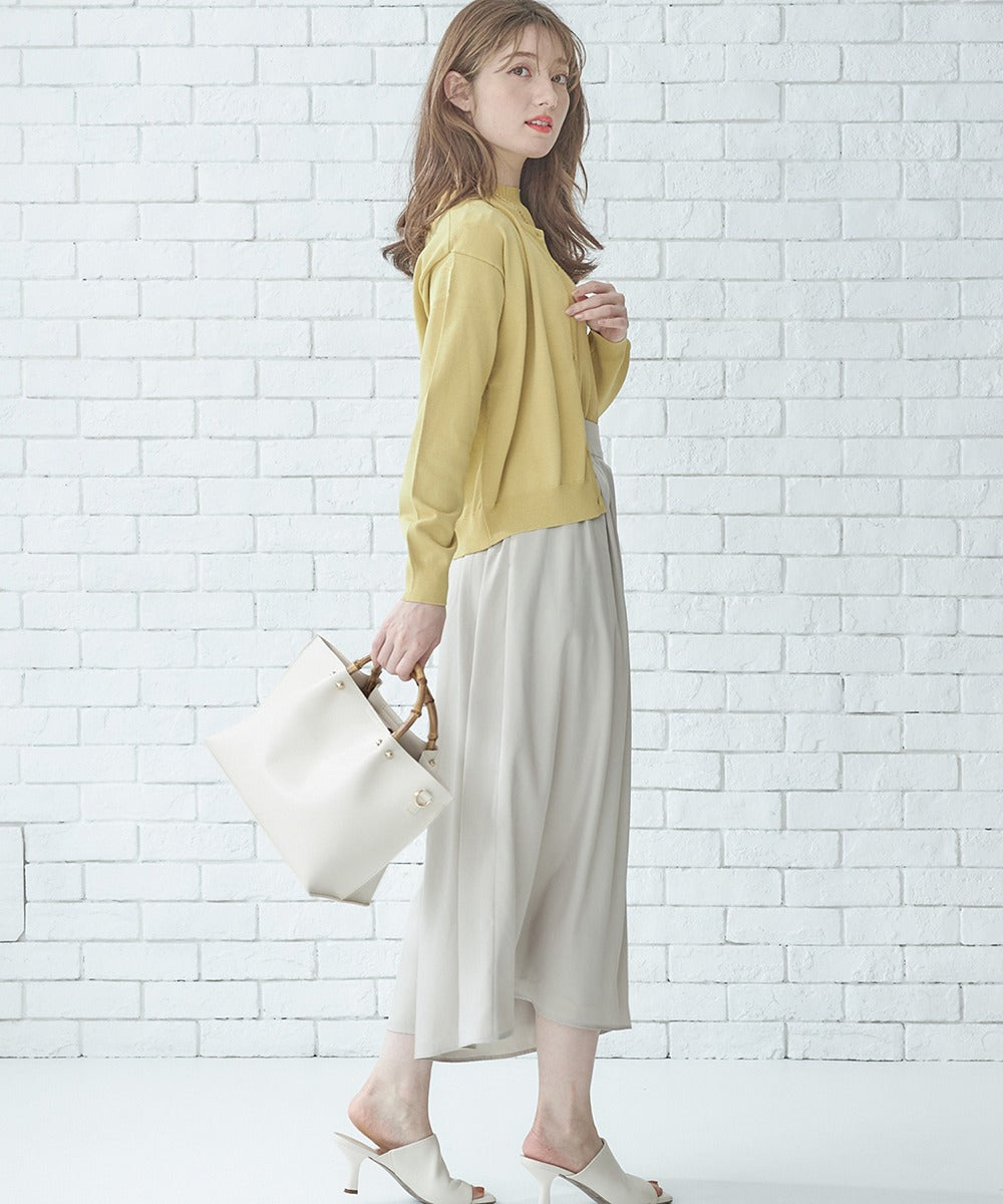 トゥエルブアジェンダ 12Twelve Agenda クルーネック金釦ニットカーディガン （イエロー） イエロー