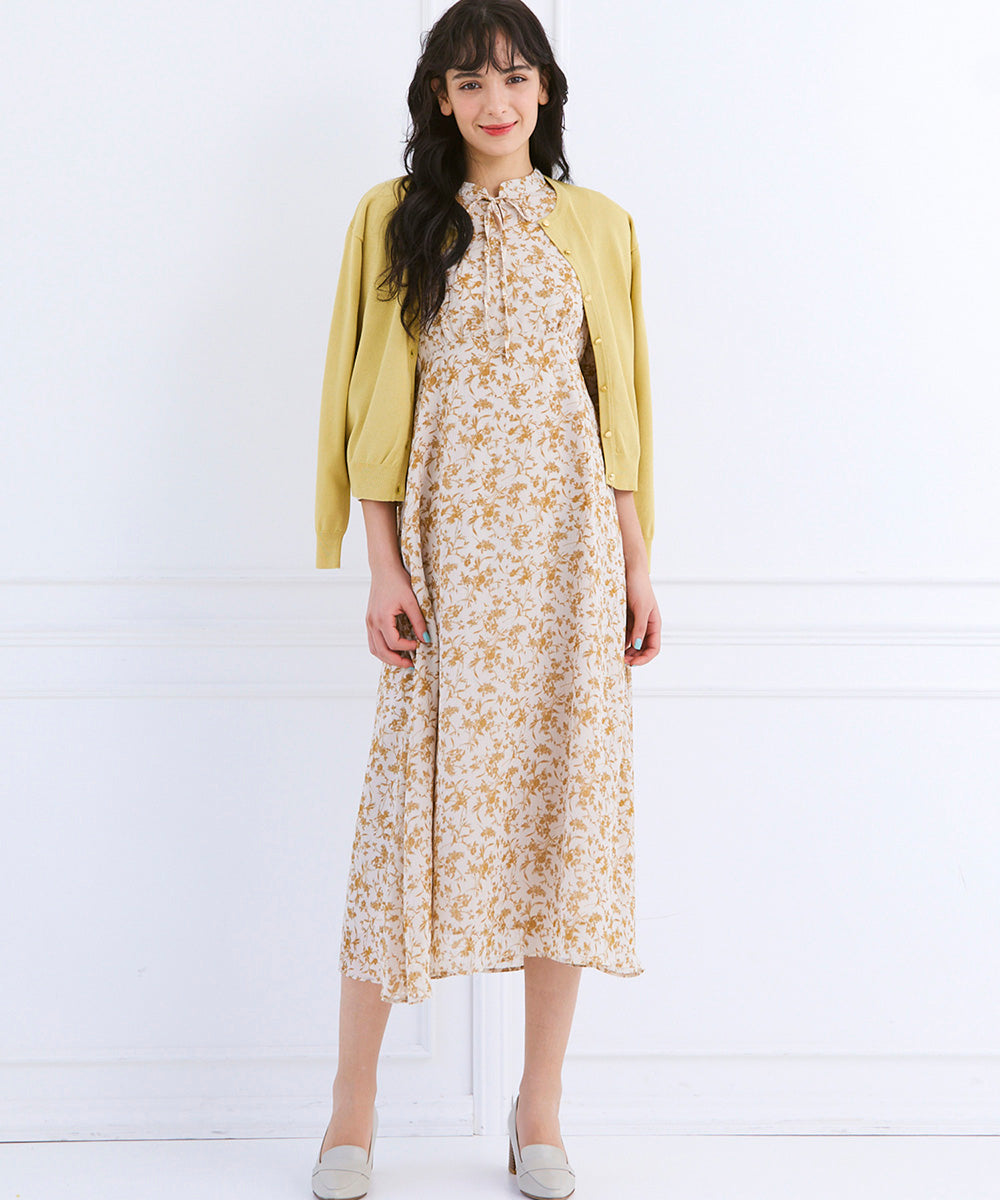 トゥエルブアジェンダ 12Twelve Agenda クルーネック金釦ニットカーディガン （イエロー） イエロー