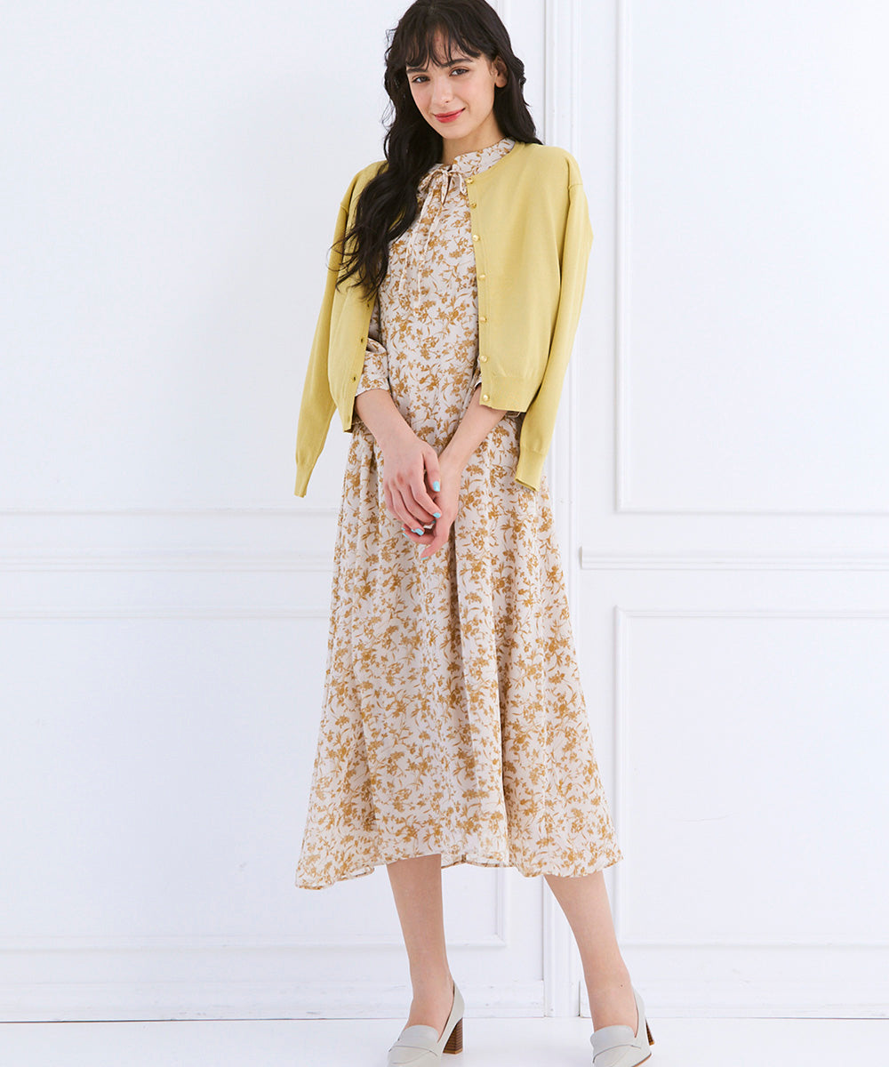 トゥエルブアジェンダ 12Twelve Agenda クルーネック金釦ニットカーディガン （イエロー） イエロー