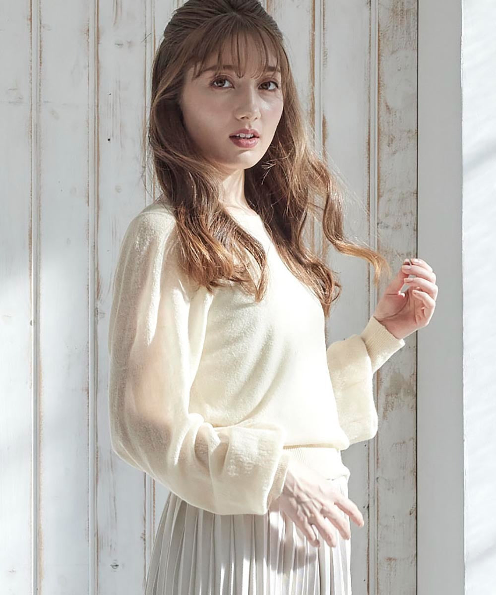 トゥエルブアジェンダ 12Twelve Agenda クルーネックシアーニットプルオーバー