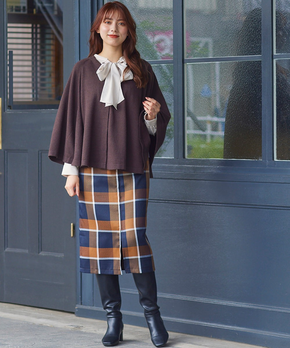 トゥエルブアジェンダ 12Twelve Agenda スリットデザインニットケープ
