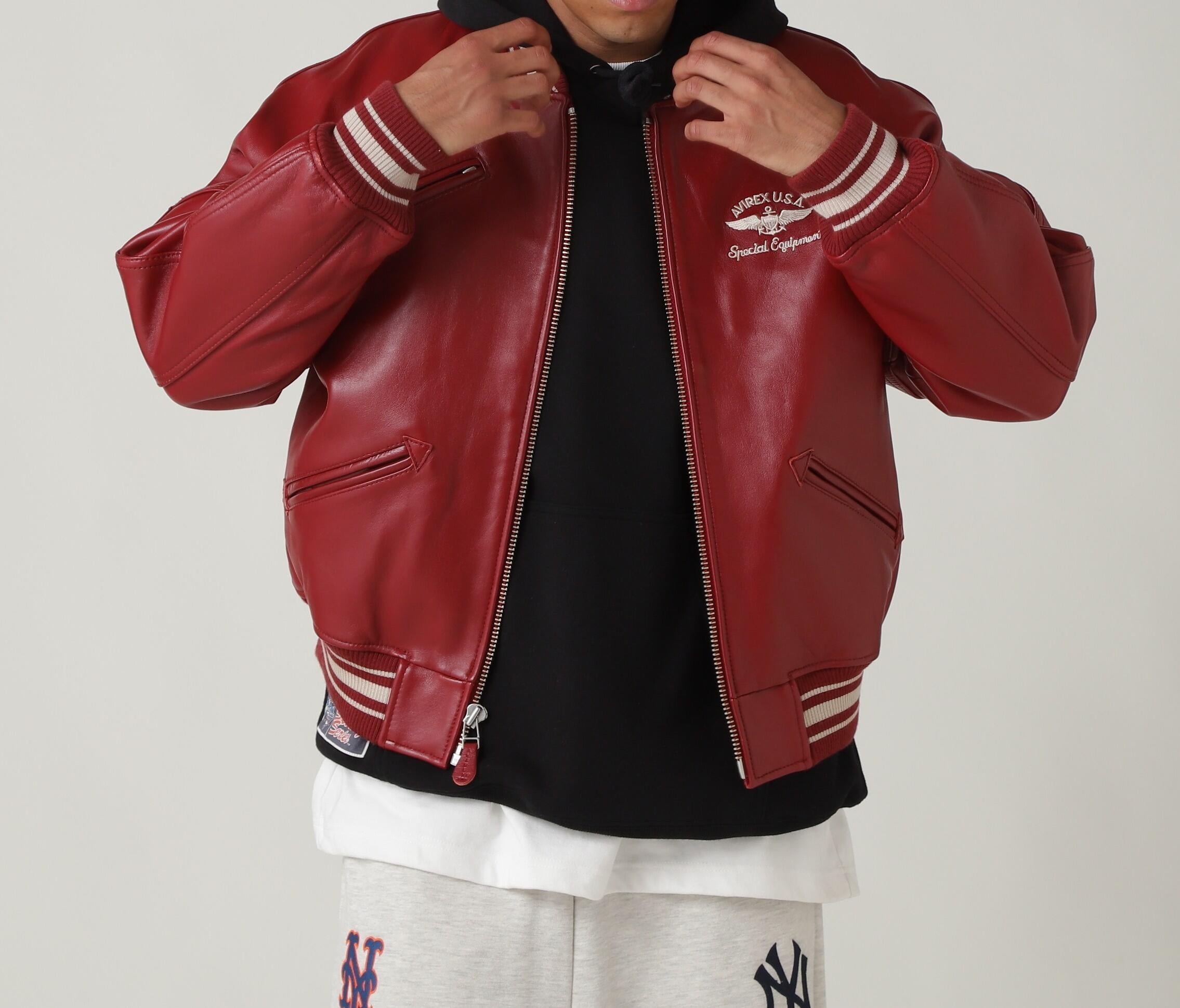 VA>SITY JACKET/ヴァーシティ ジャケット レッド