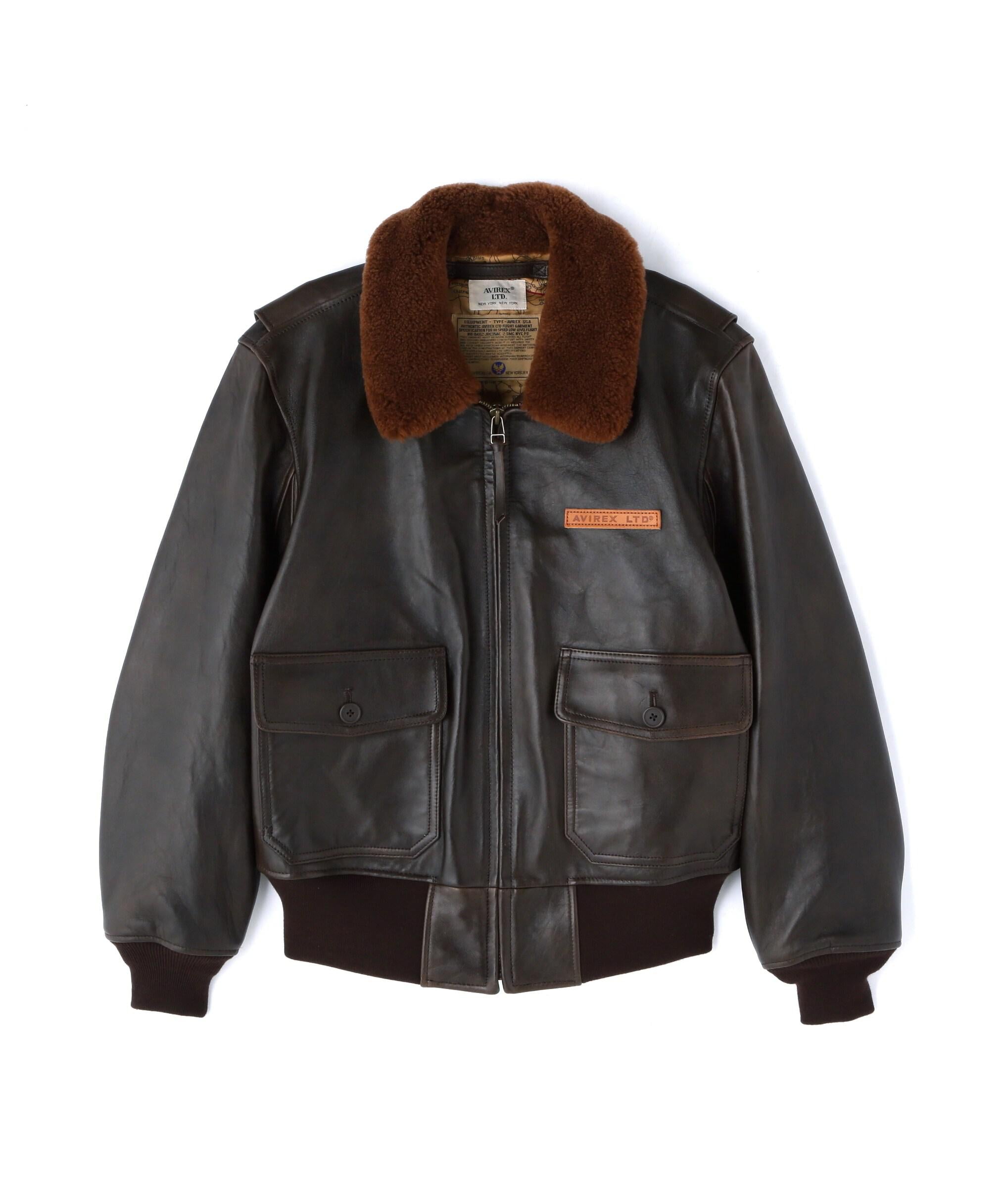 G-1 FLIGHT JACKET ANTIQUE LAMR / G-1 フライトジャケット アンティーク ラム / AVI>EX  ブラウン