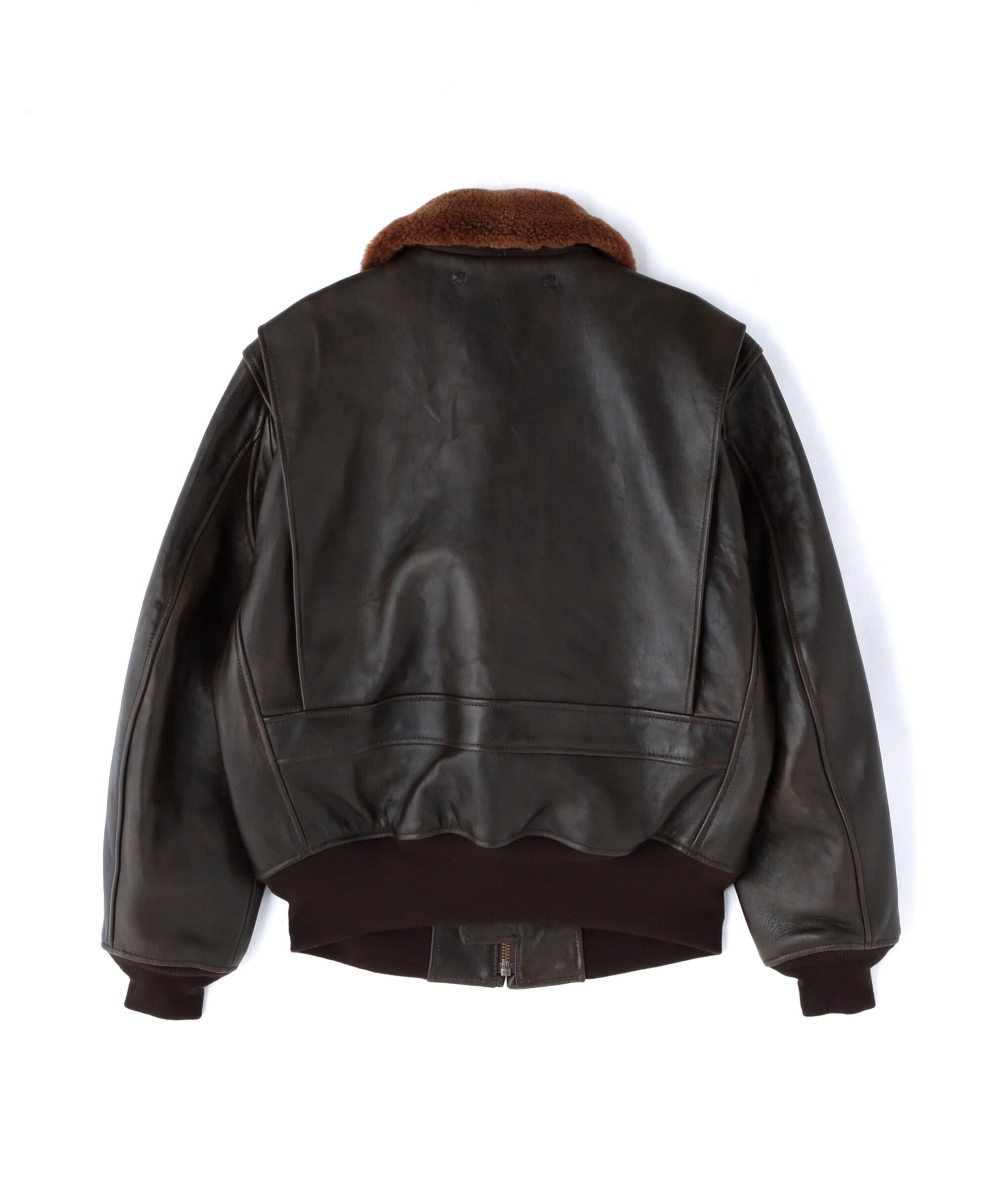 G-1 FLIGHT JACKET ANTIQUE LAMR / G-1 フライトジャケット アンティーク ラム / AVI>EX  ブラウン