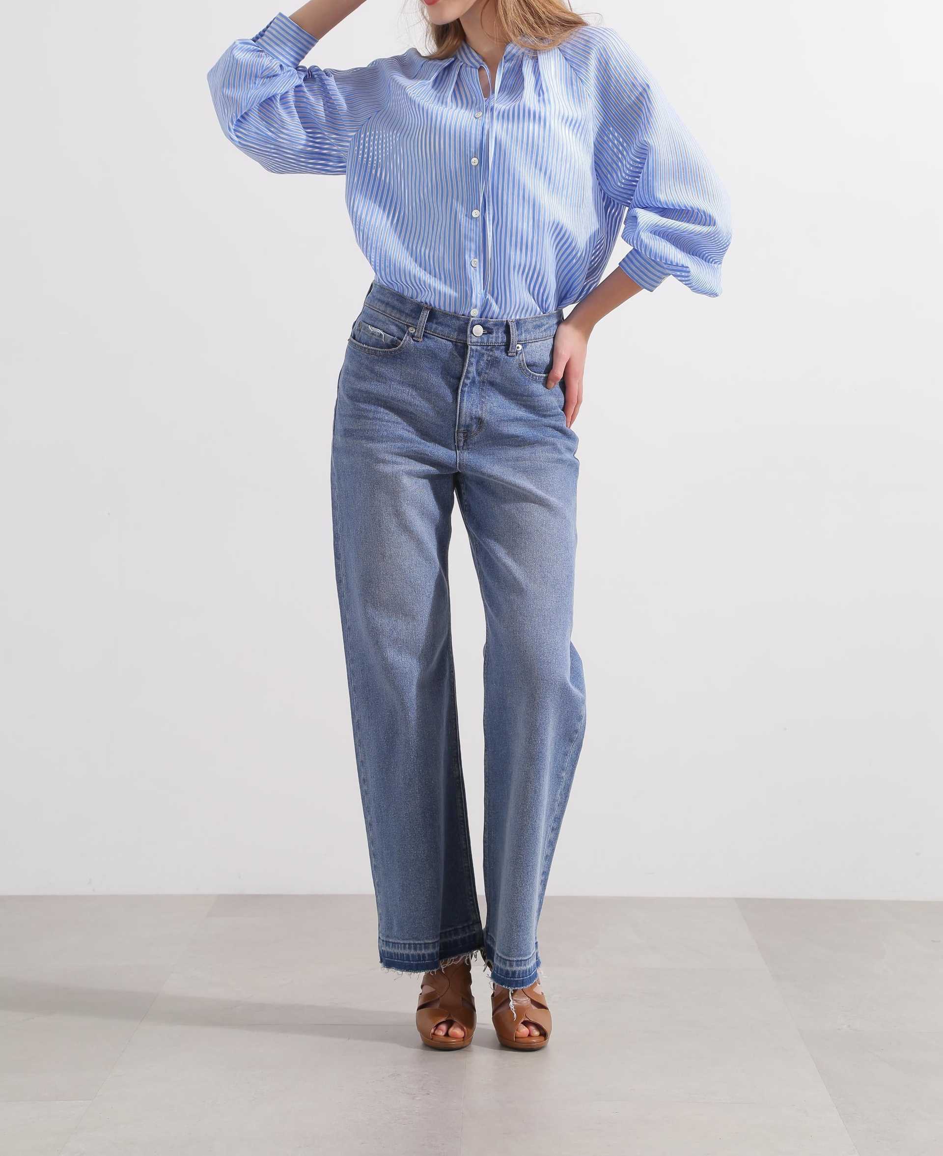 セミワイドデニムパンツ インディゴ