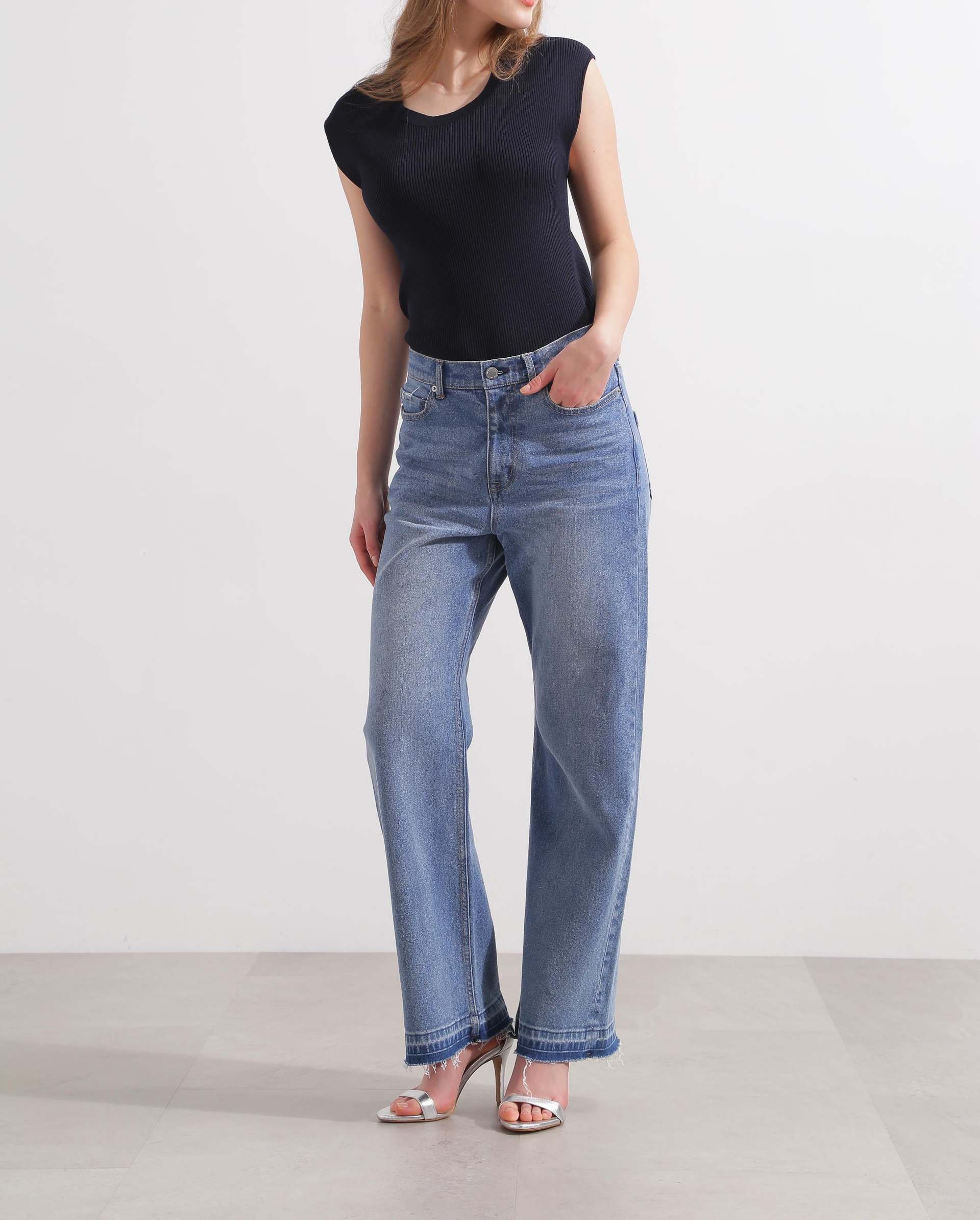 セミワイドデニムパンツ インディゴ