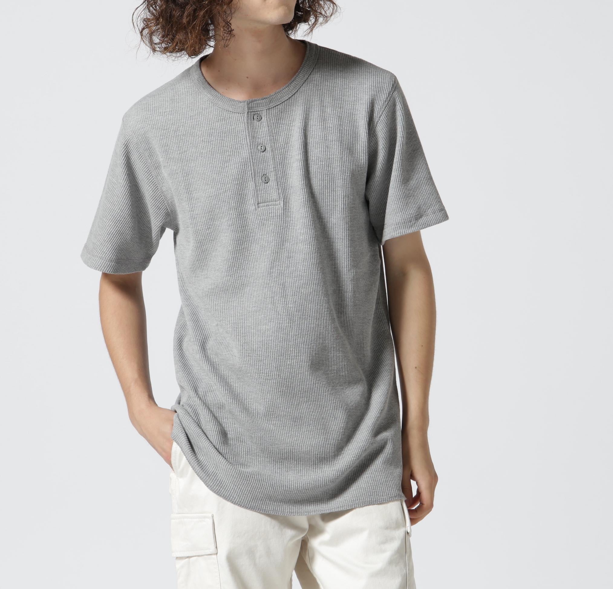 《DAILY/デイリー》THERMAL HENRY NECK T-SHIRT グレー
