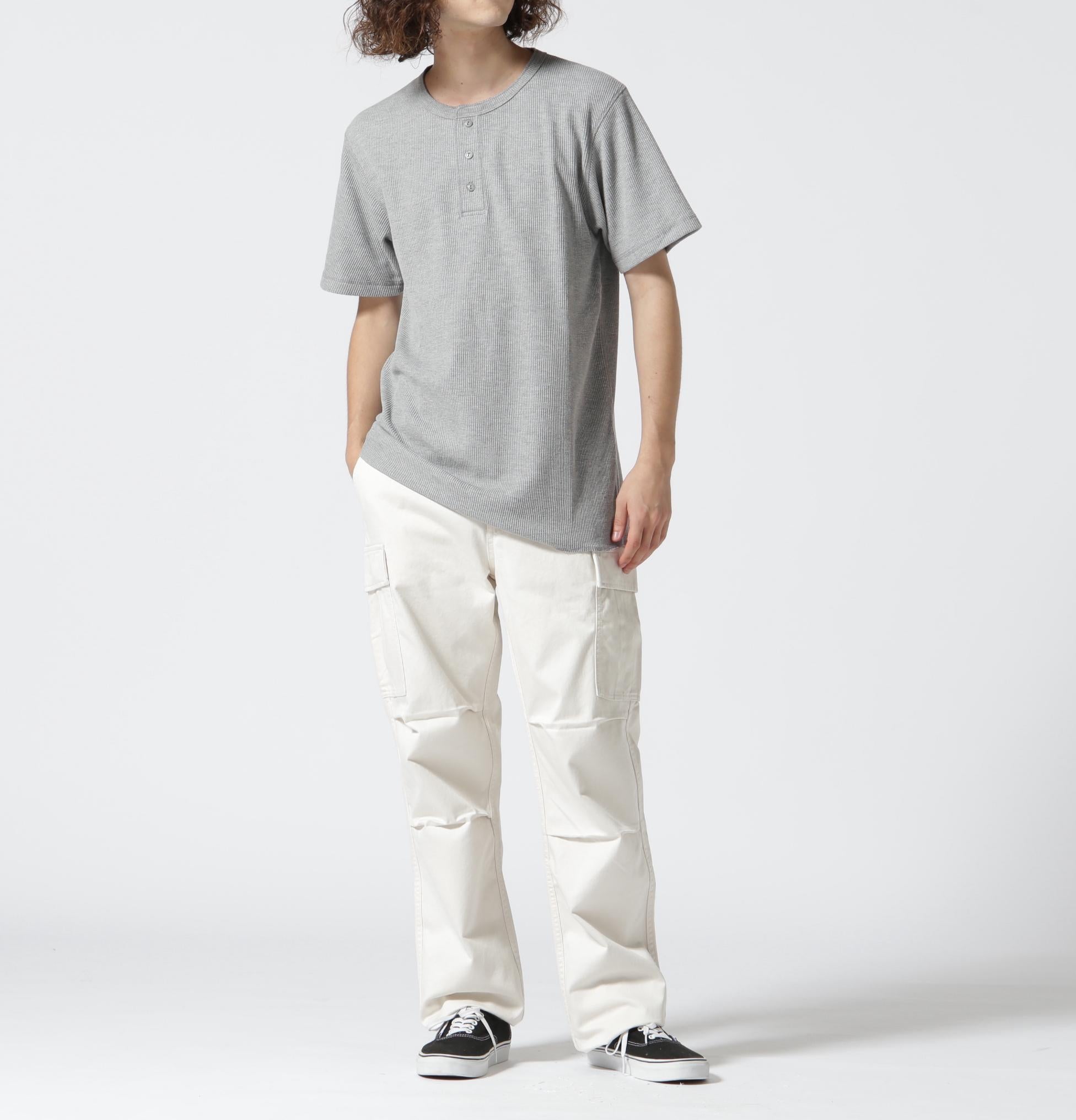 《DAILY/デイリー》THERMAL HENRY NECK T-SHIRT グレー