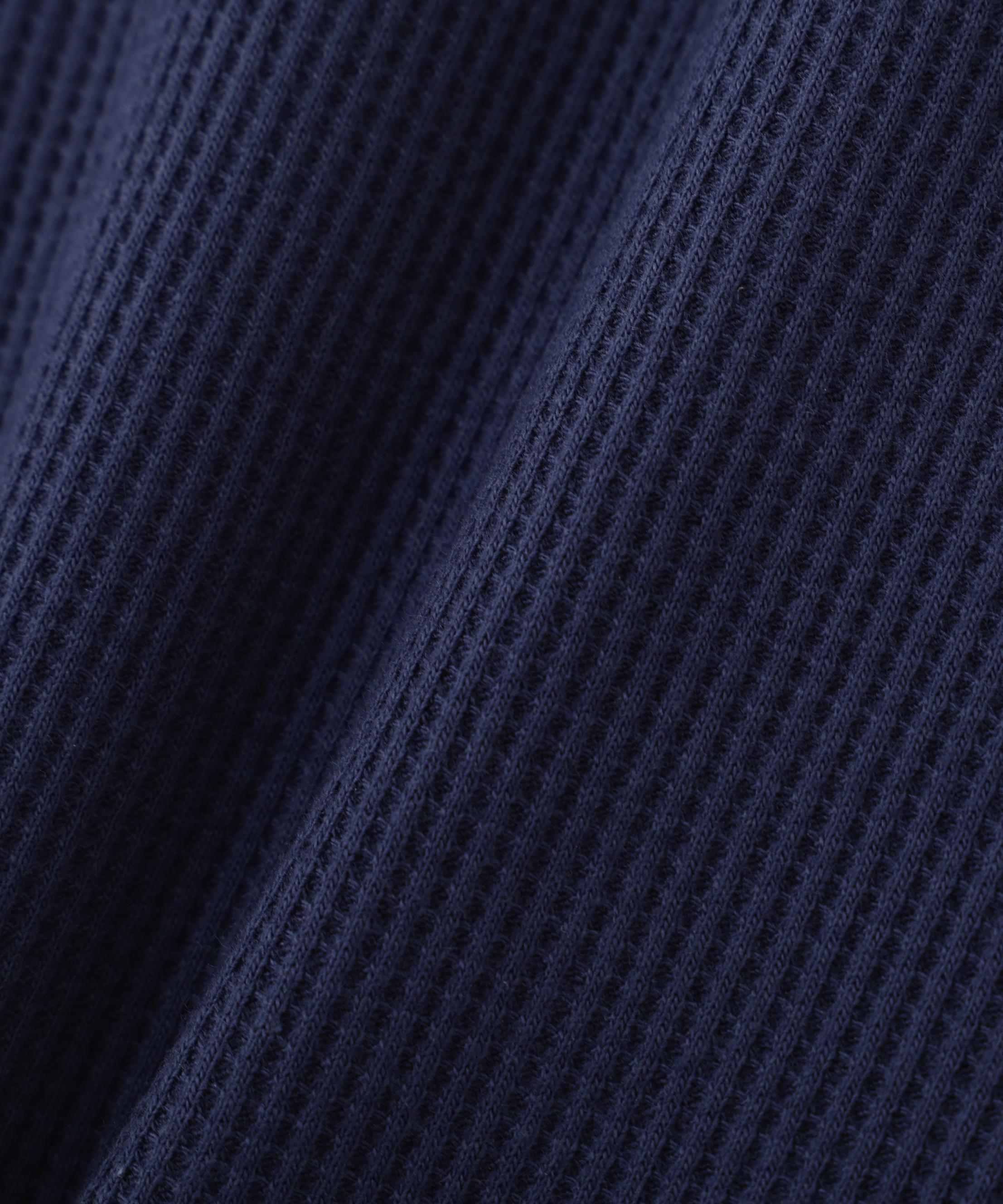 《DAILY/デイリー》THERMAL HENRY NECK T-SHIRT ネイビー