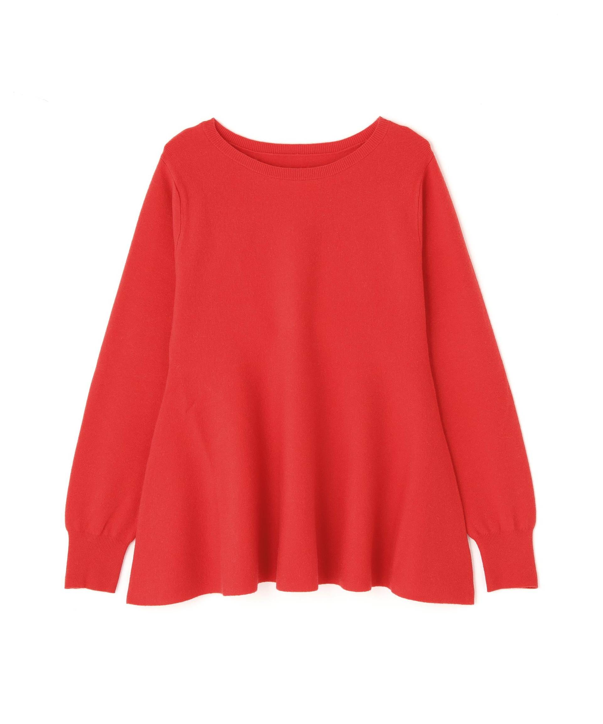 ペプラムチュニックニット レッド