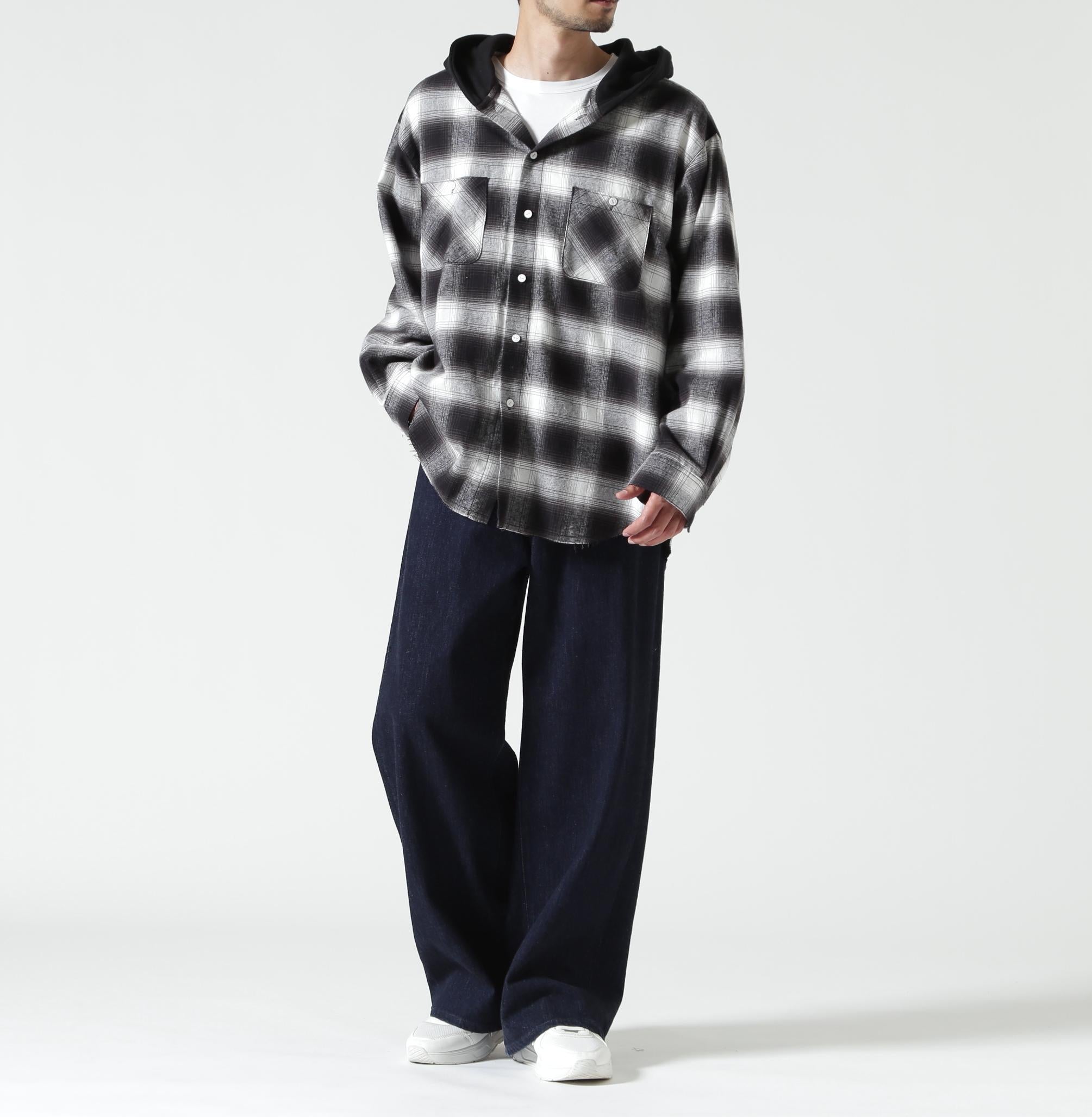 RENOVA/レノバ CUT SEAM HOODED SHIRTS ブラック