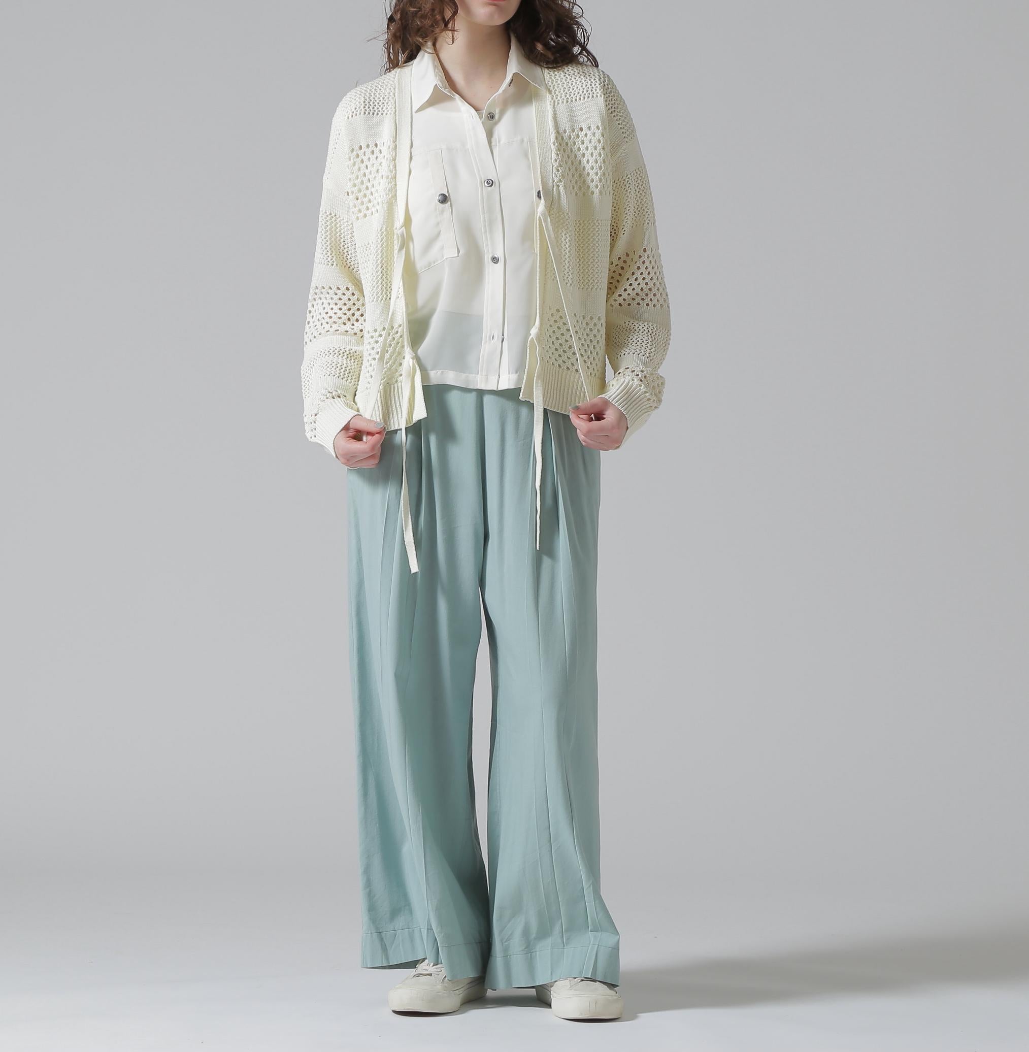 《直営店限定》MAC>AME >IRRON KNIT CA>DIGAN/マクラメリボンニットカーディガン オフホワイト3