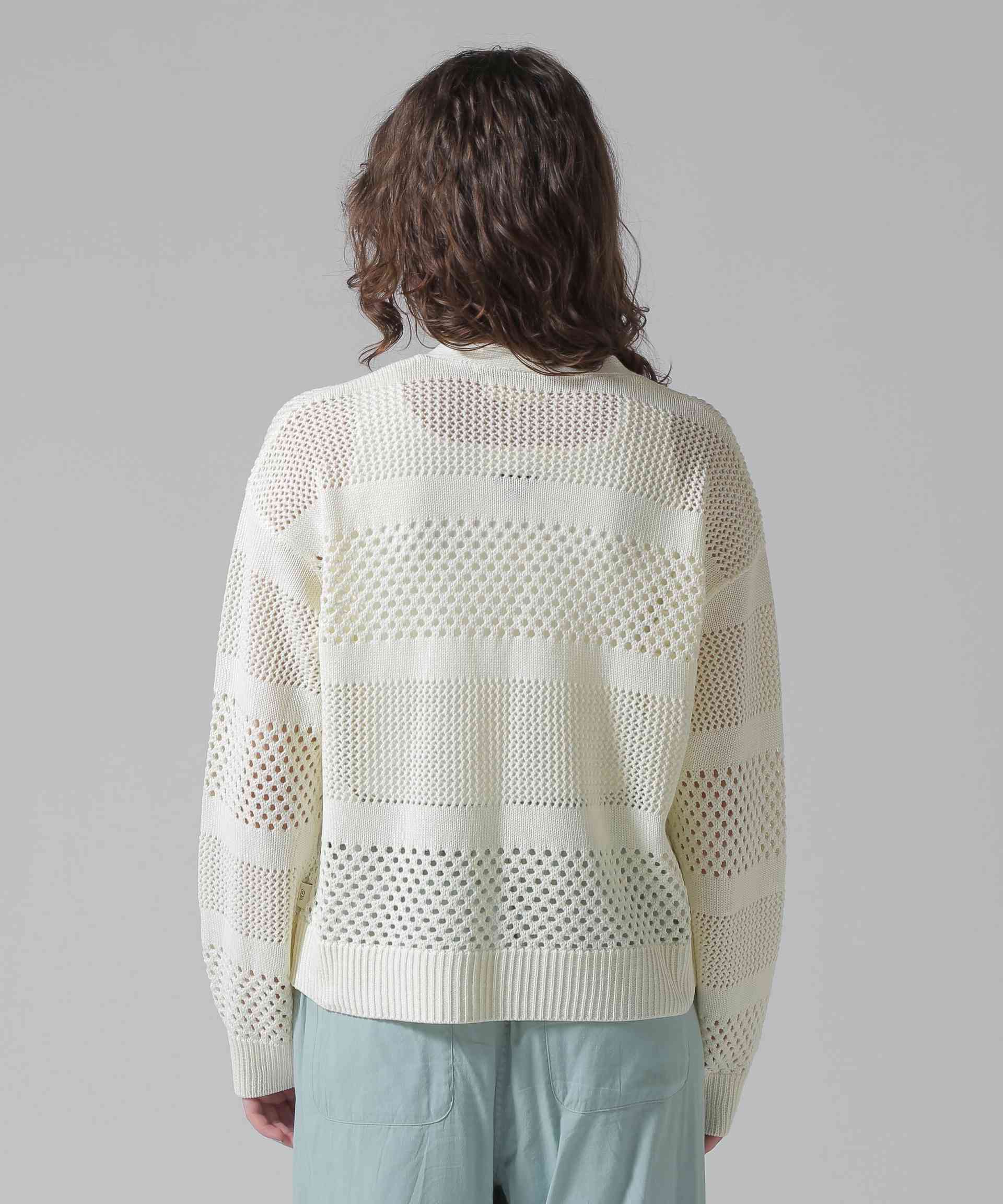 《直営店限定》MAC>AME >IRRON KNIT CA>DIGAN/マクラメリボンニットカーディガン オフホワイト3