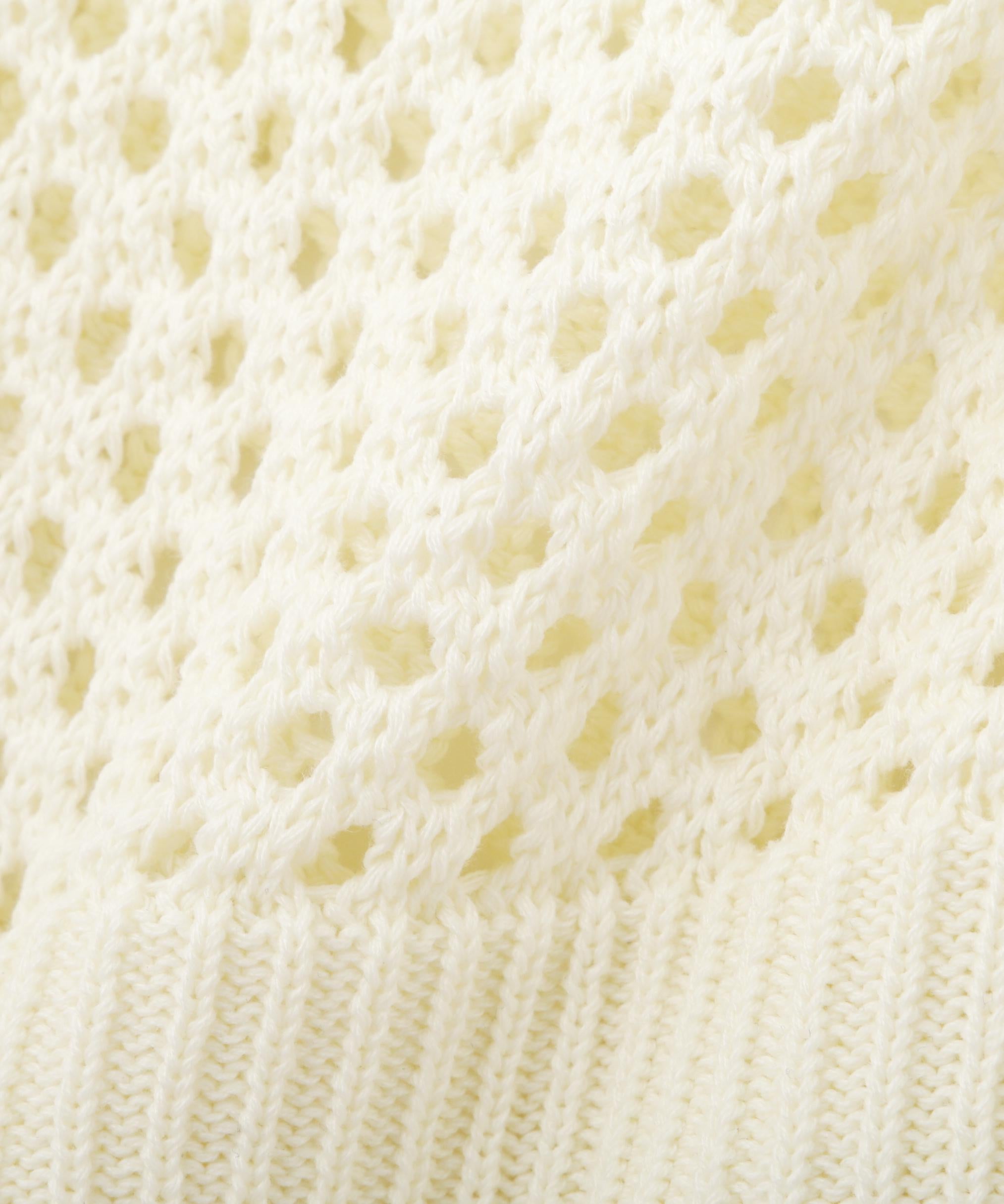 《直営店限定》MAC>AME >IRRON KNIT CA>DIGAN/マクラメリボンニットカーディガン オフホワイト3