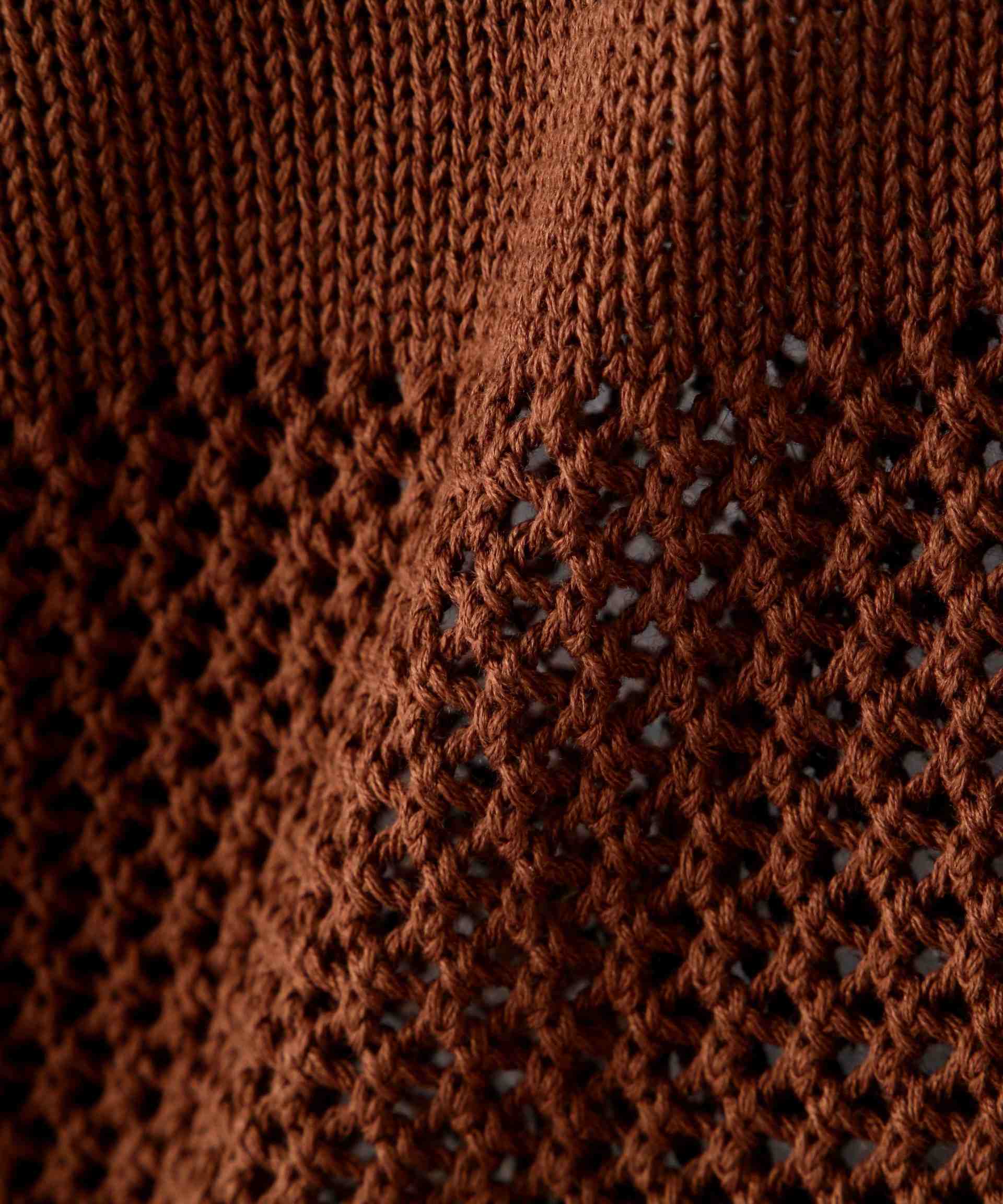 《直営店限定》MAC>AME >IRRON KNIT CA>DIGAN/マクラメリボンニットカーディガン ブラウン