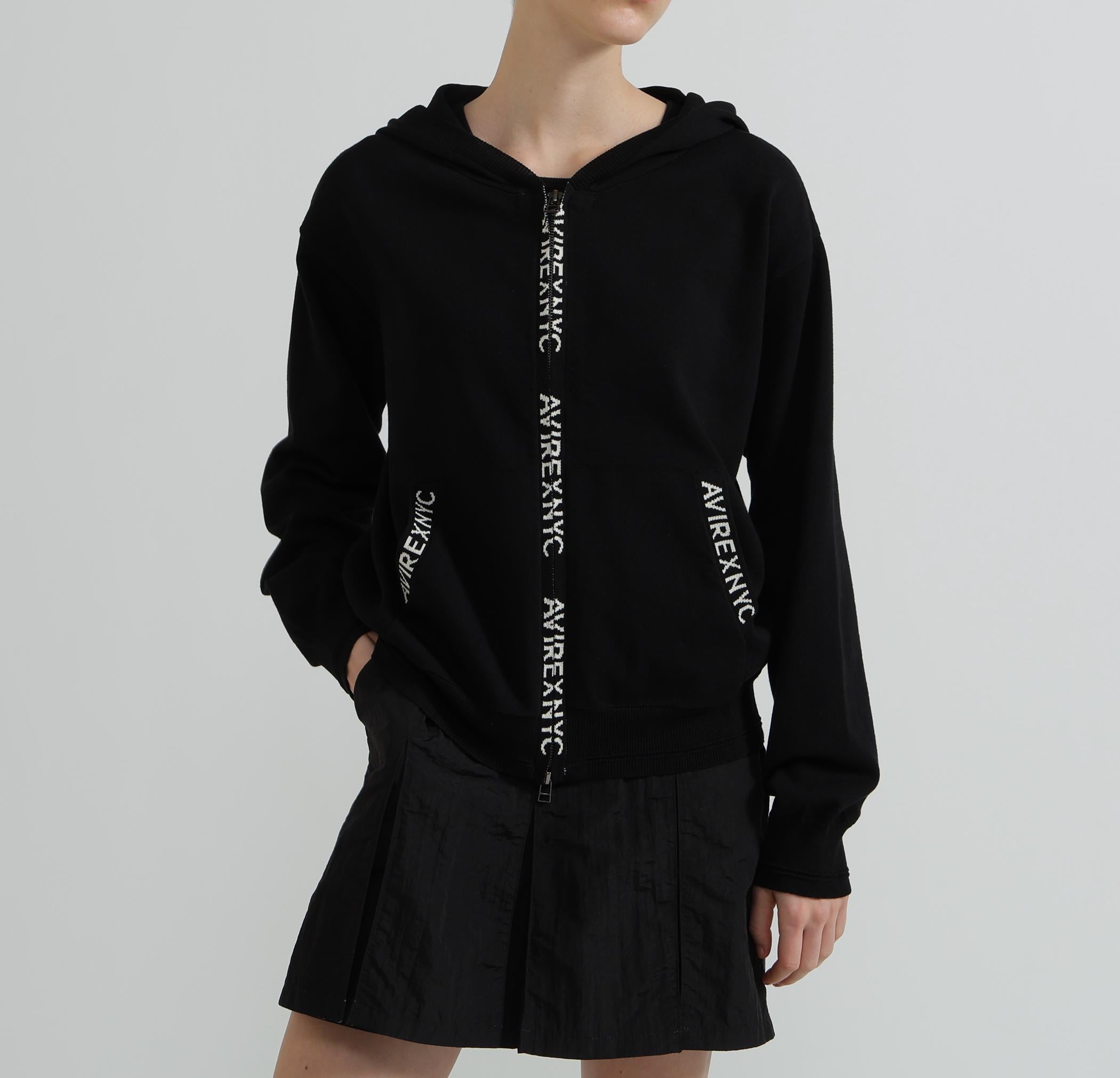 《WOMAN》SWEAT LOOK KNIT HOODIE ブラック