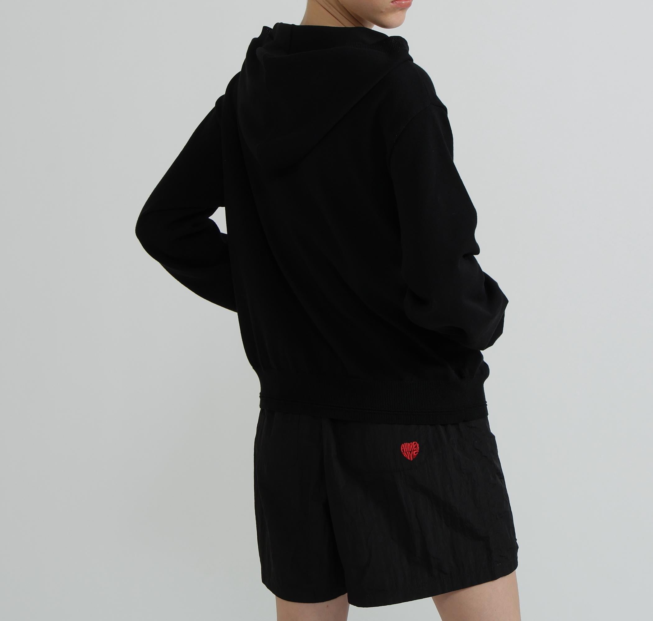 《WOMAN》SWEAT LOOK KNIT HOODIE ブラック