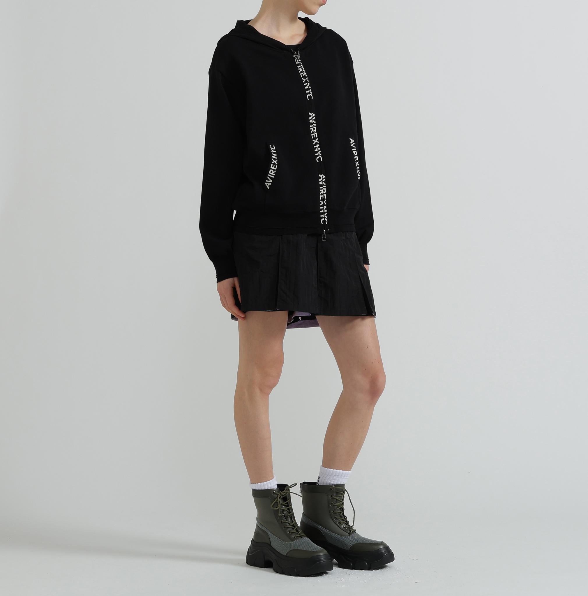 《WOMAN》SWEAT LOOK KNIT HOODIE ブラック