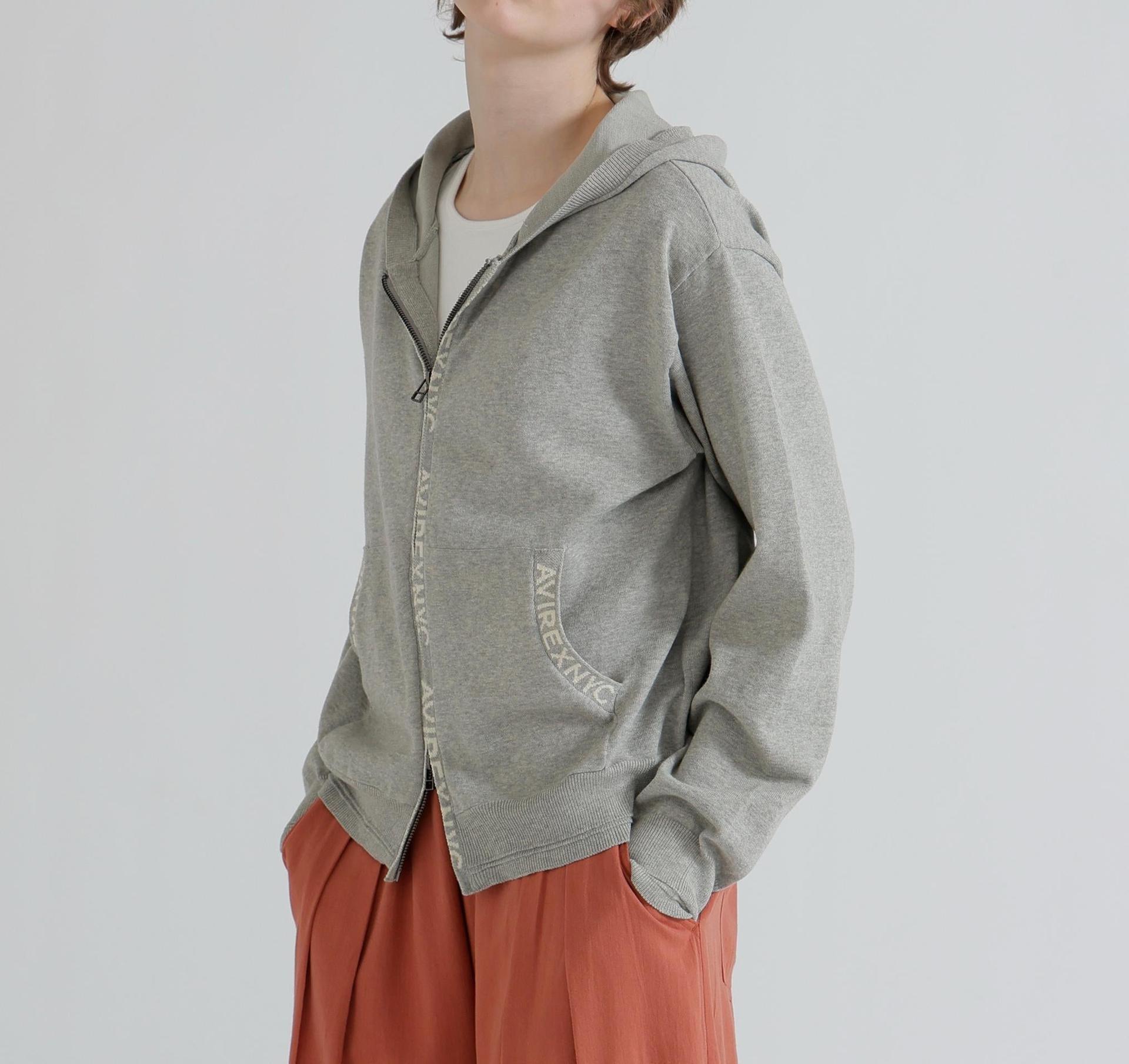 《WOMAN》SWEAT LOOK KNIT HOODIE グレー