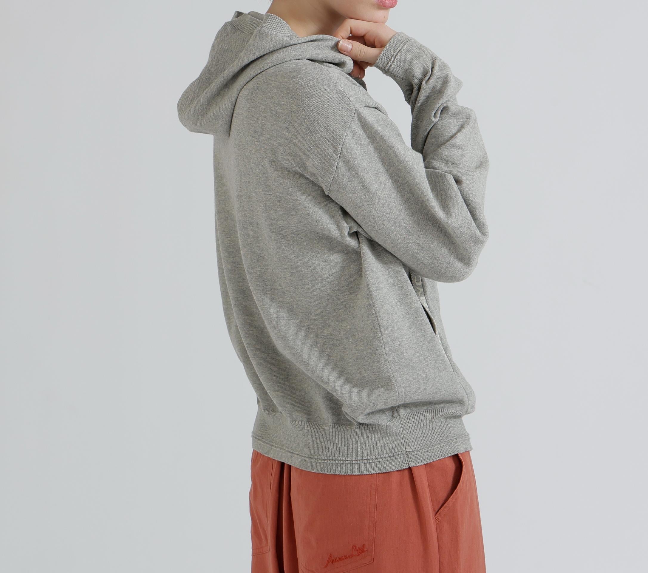 《WOMAN》SWEAT LOOK KNIT HOODIE グレー