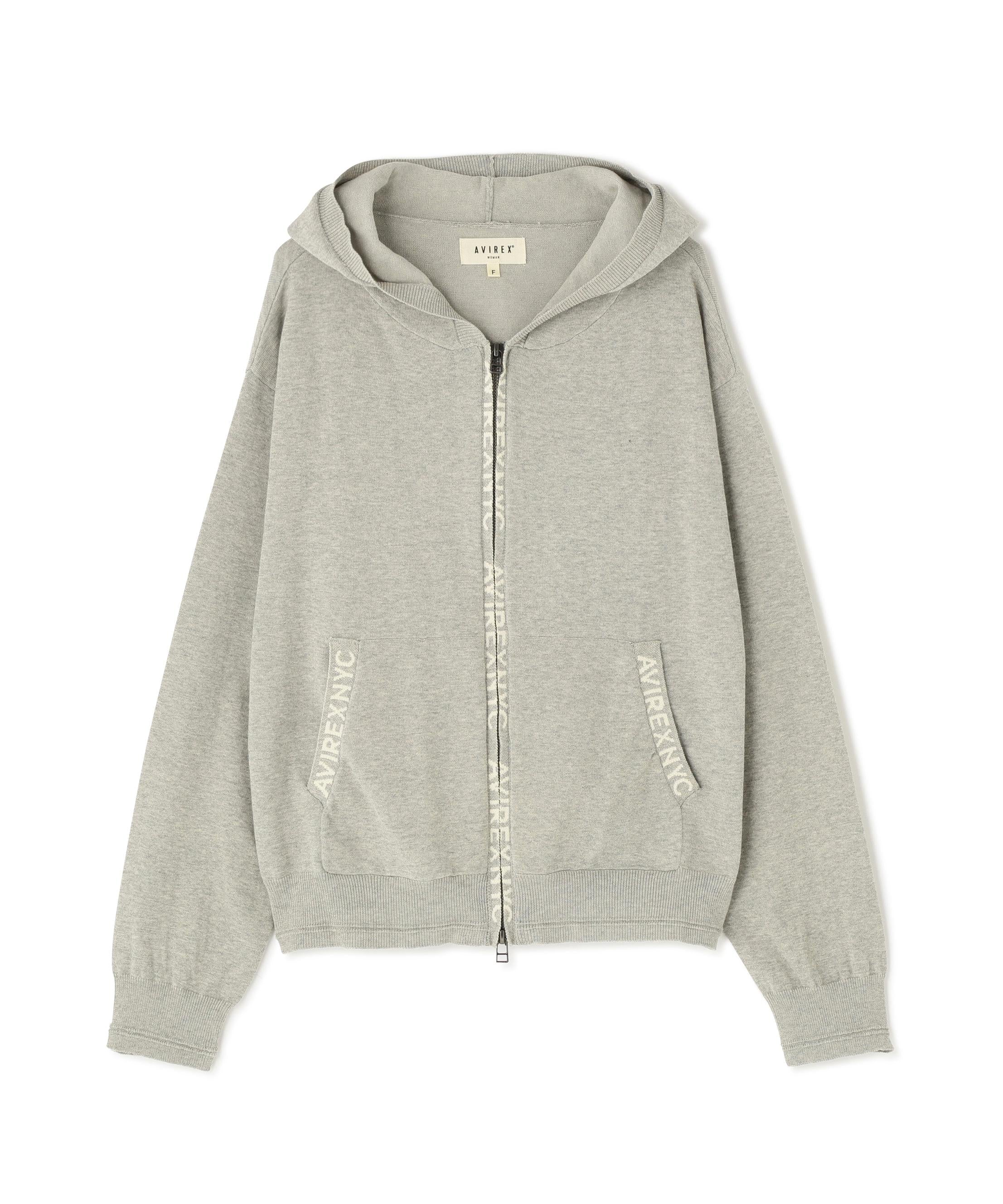 《WOMAN》SWEAT LOOK KNIT HOODIE グレー