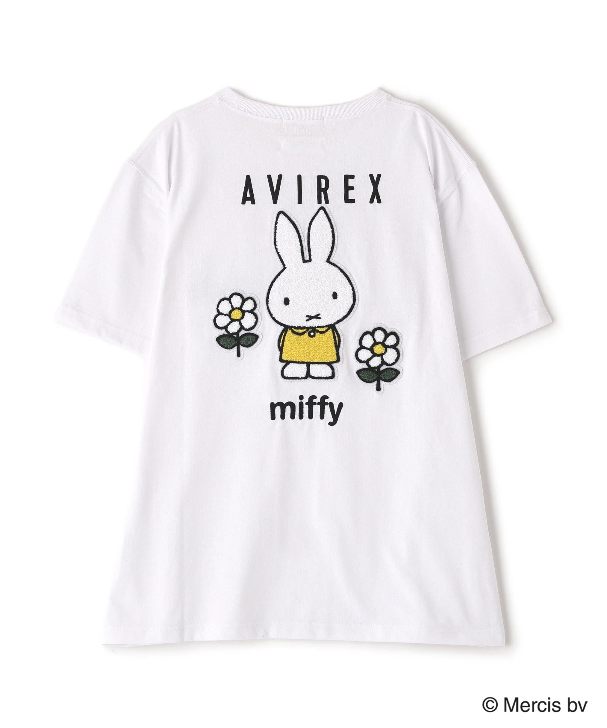 《AVI>EX×miffy》WER限定 EMR>OIDE>Y T-SHI>T/アヴィレックス×ミッフィー 刺繍Tシャツ ホワイト