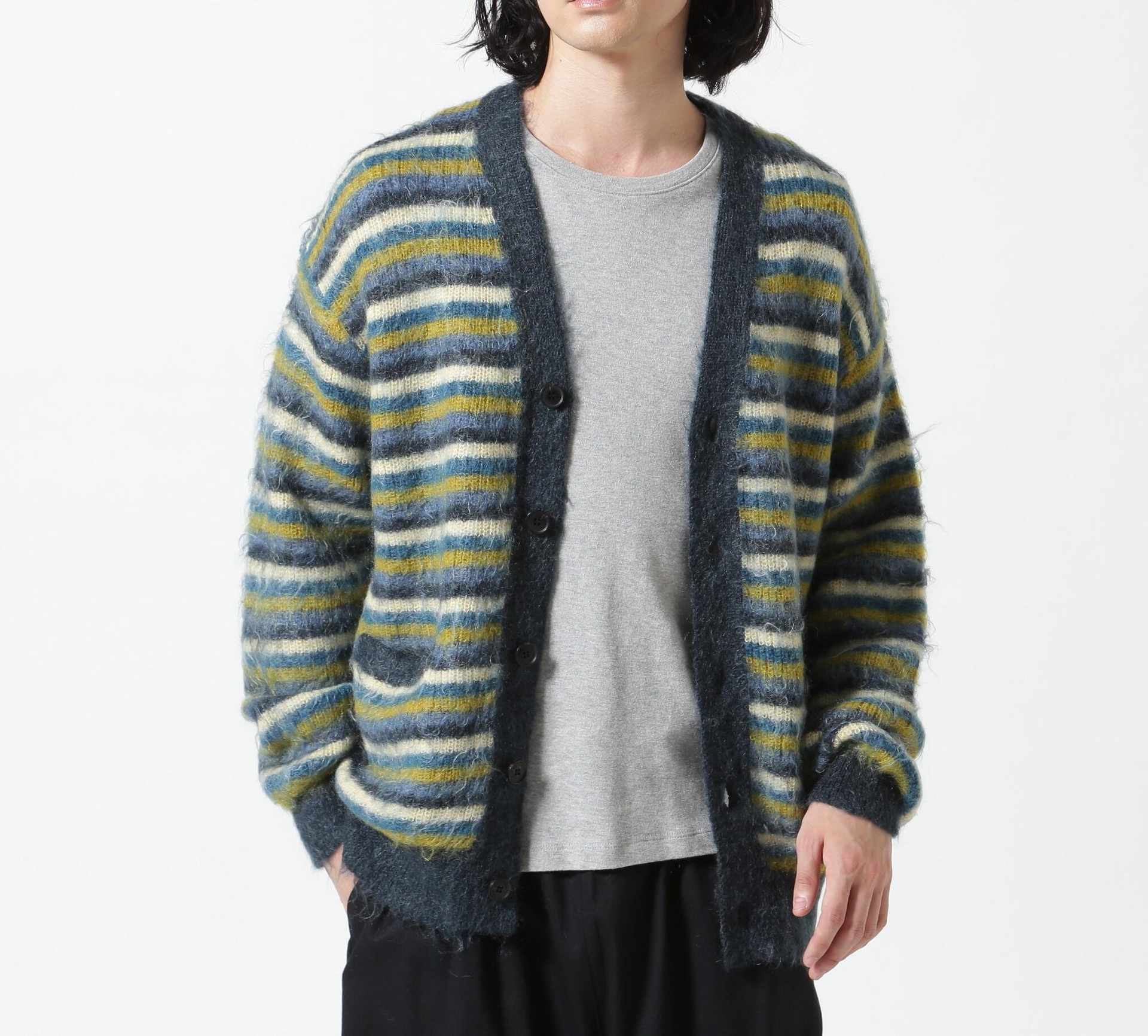 トップス YOKE MOHAIR BORDER CARDIGAN YOKE/Mohair Border Cardigan