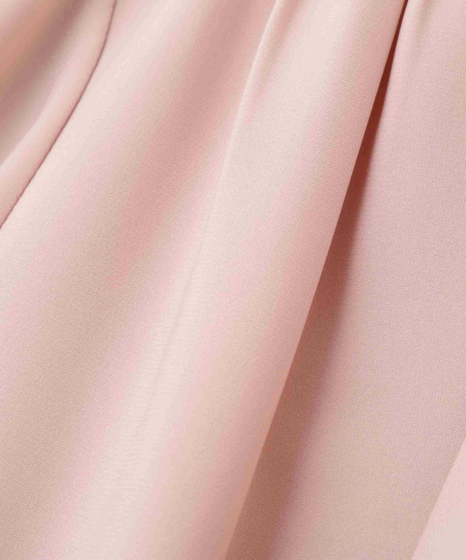 ラッフルアクセントボウタイブラウス ピンク