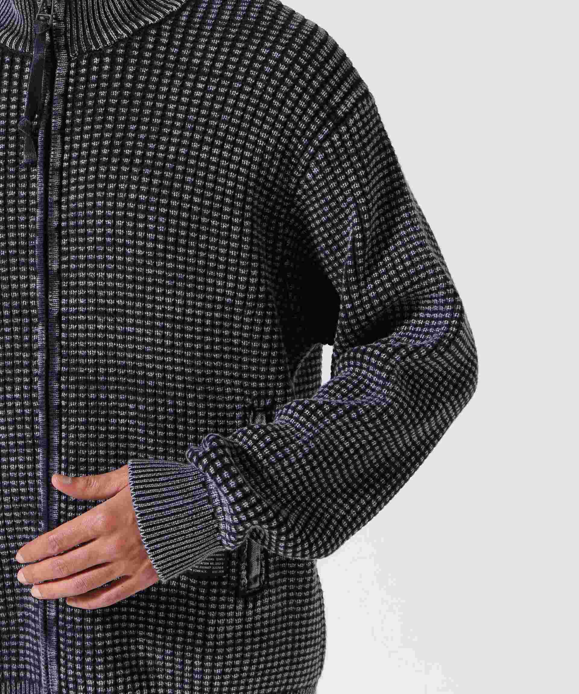 《直営店限定》FADE WASH COMMAND ZIP UP KNIT / フェイドウォッシュ コマンド ジップアップ ニット ネイビー