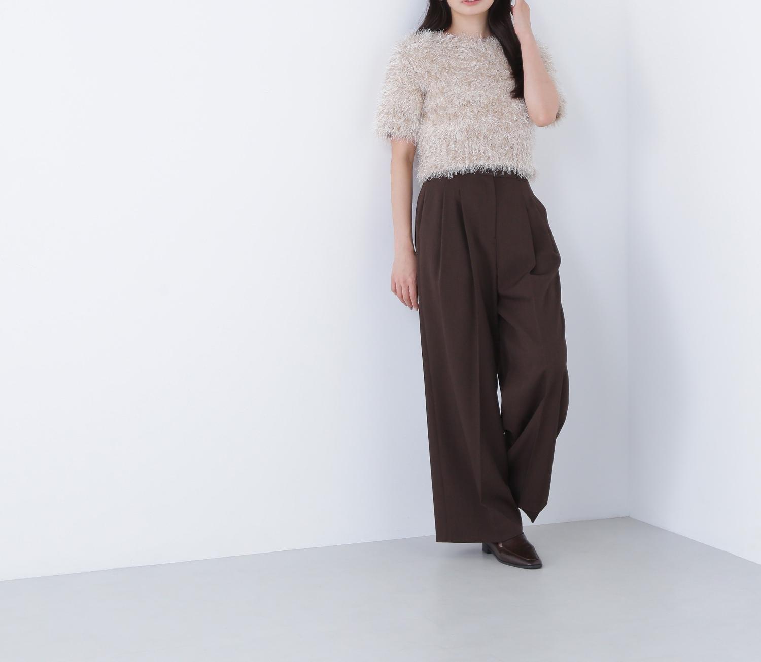 ミックスシャギーニット ベージュミックス2