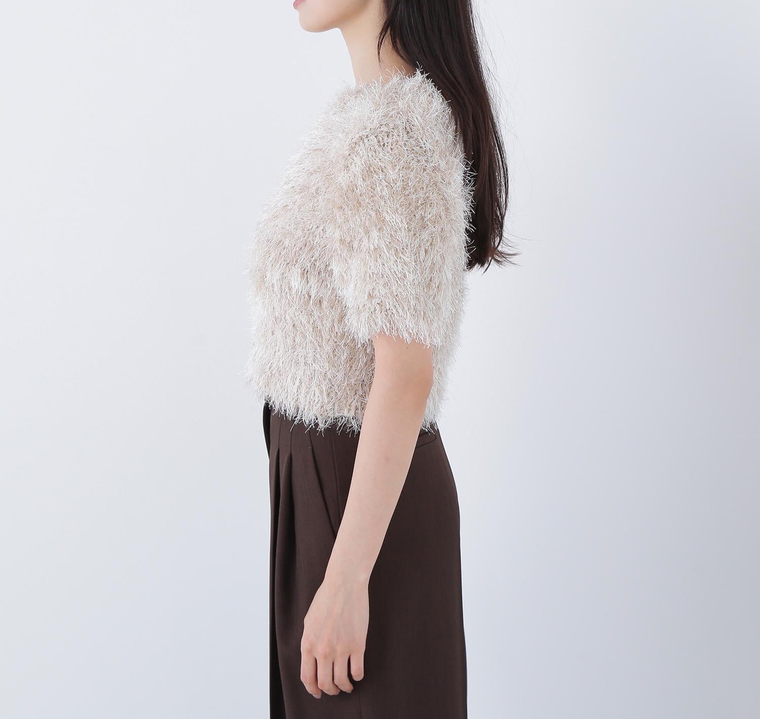 ミックスシャギーニット ベージュミックス2