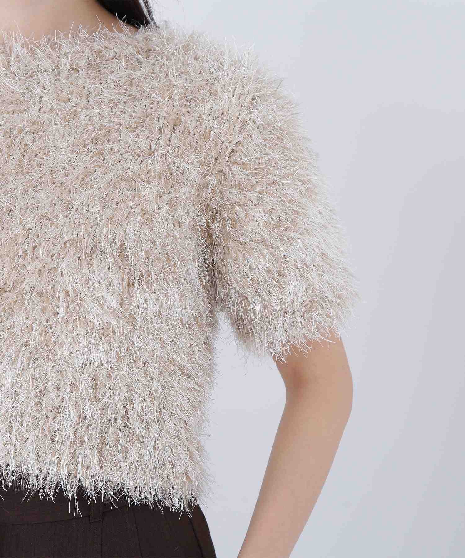 ミックスシャギーニット ベージュミックス2