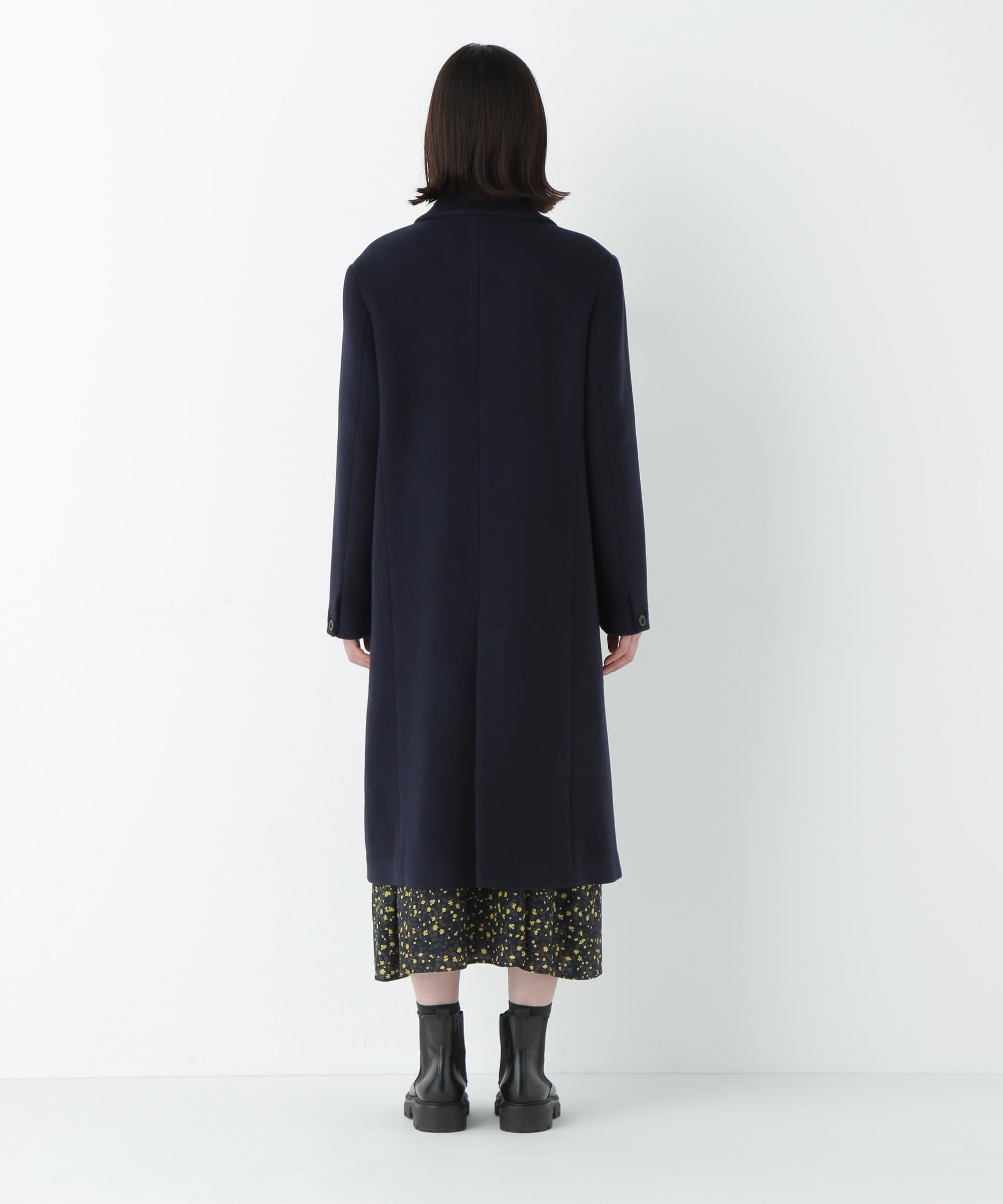 ウールモッサダブルチェスターコート ネイビー