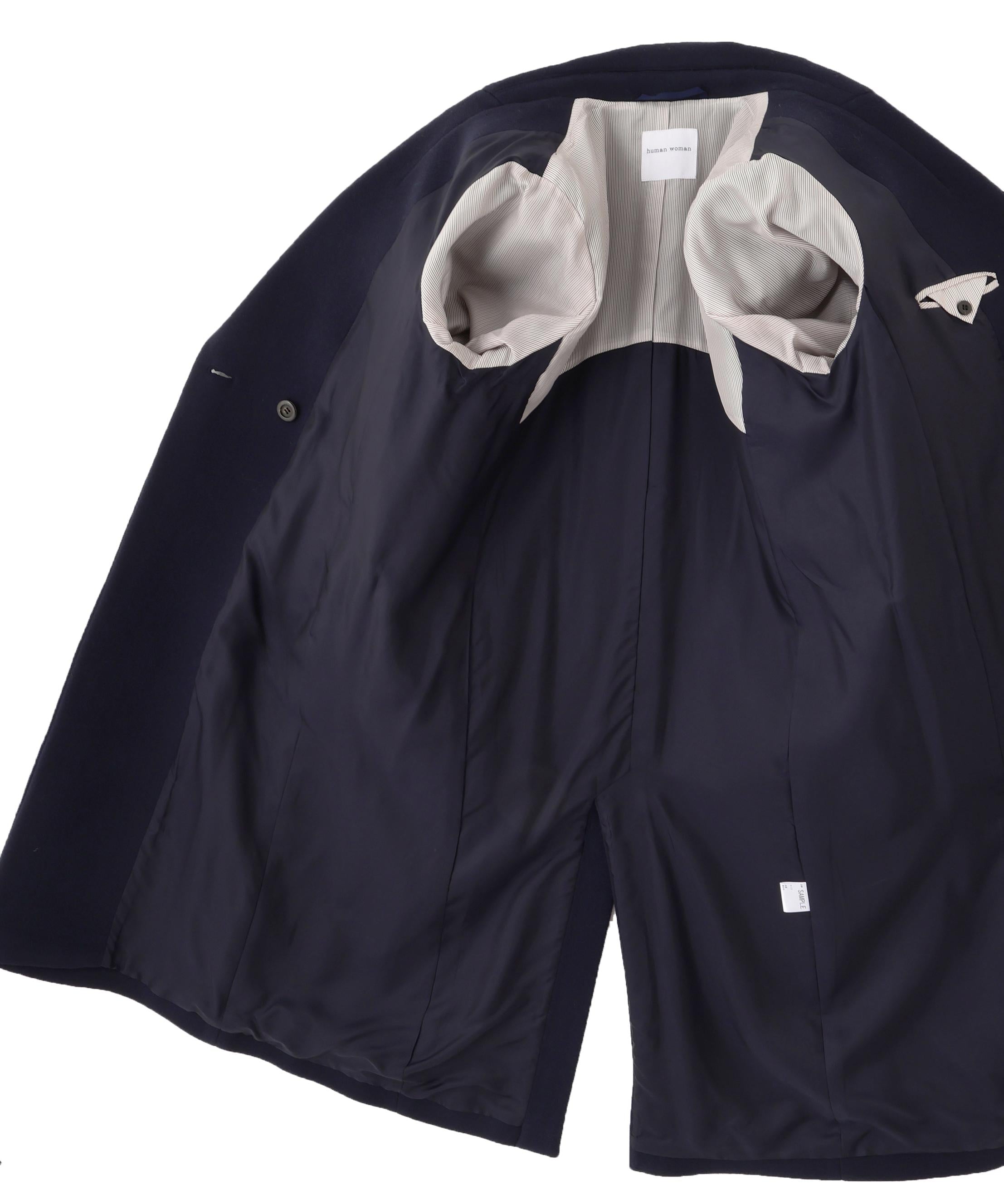 ウールモッサダブルチェスターコート ネイビー