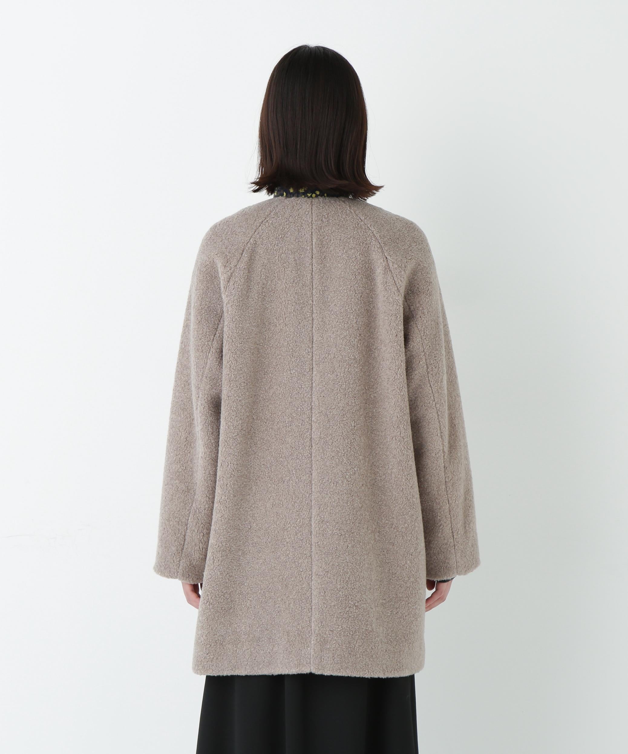 ボアノーカラーコート グレージュ2