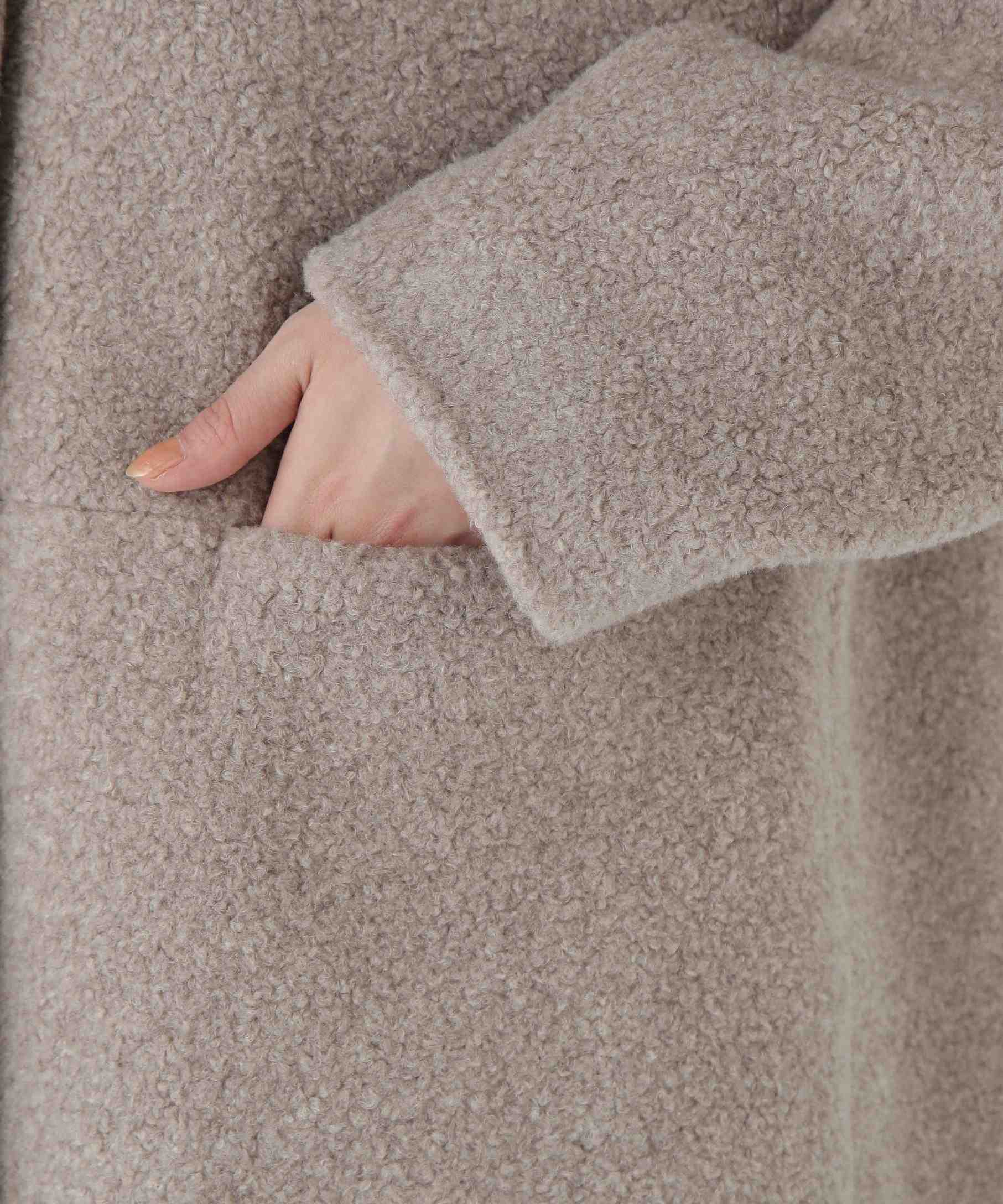 ボアノーカラーコート グレージュ2