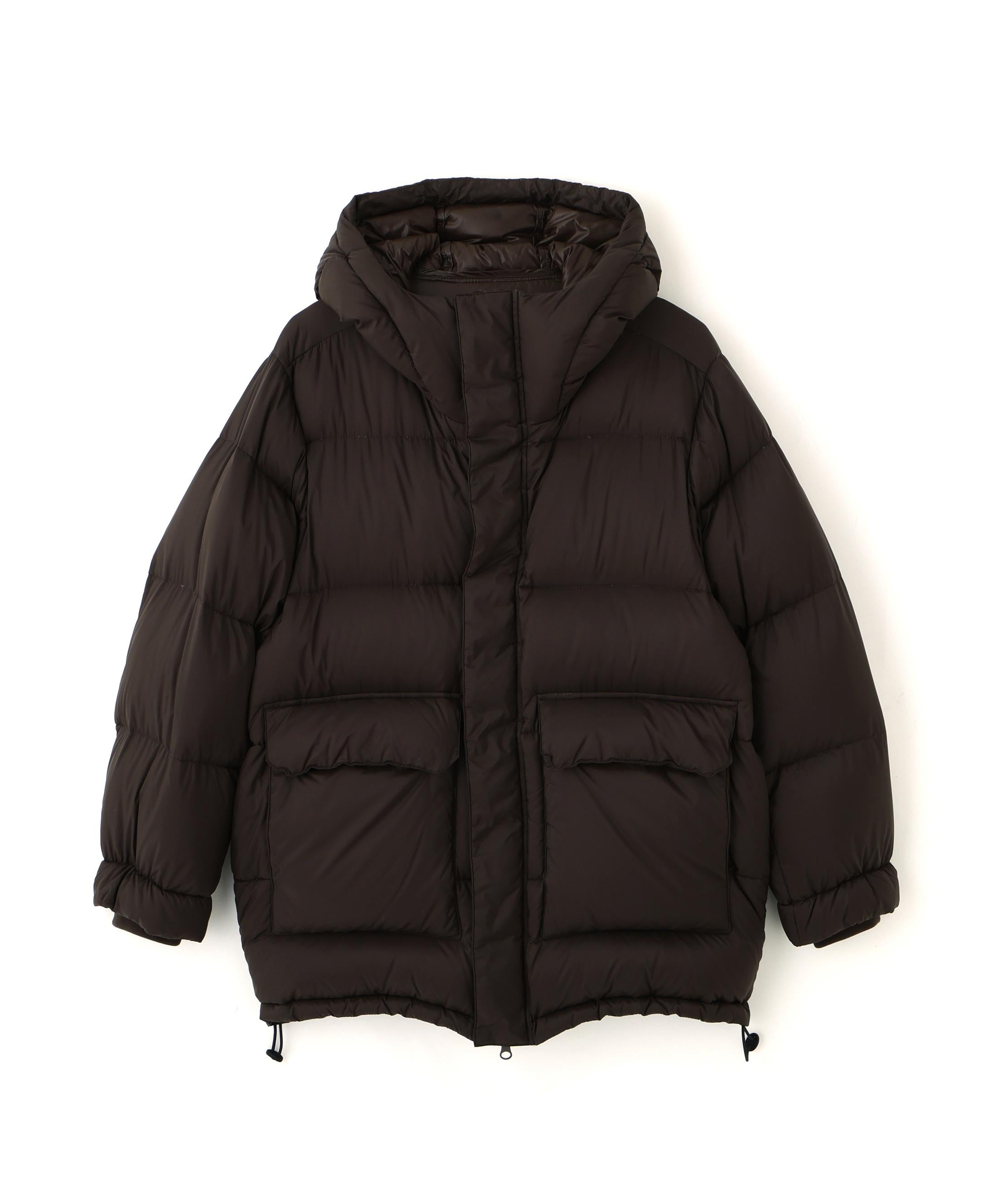 ボリュームフードダウンコート ダークブラウン