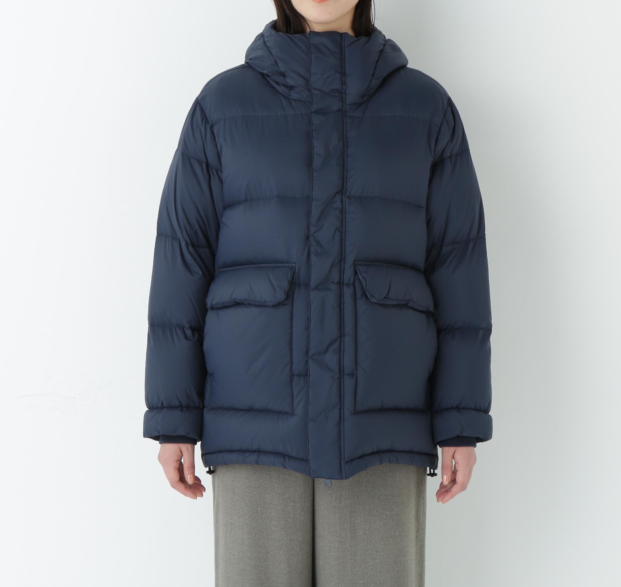 ボリュームフードダウンコート ダークネイビー